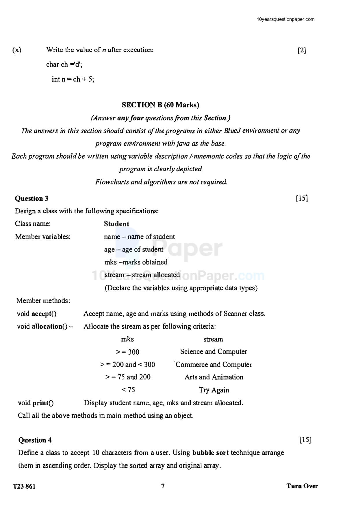 ICSE 2023 Computer Applications Question Paper For Class 10