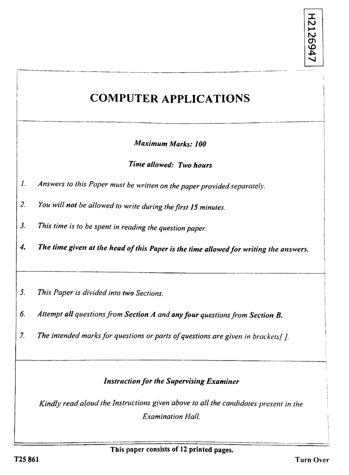 ICSE Class 10 Computer Applications Question Paper 2025 Solved PDF Download — page 1