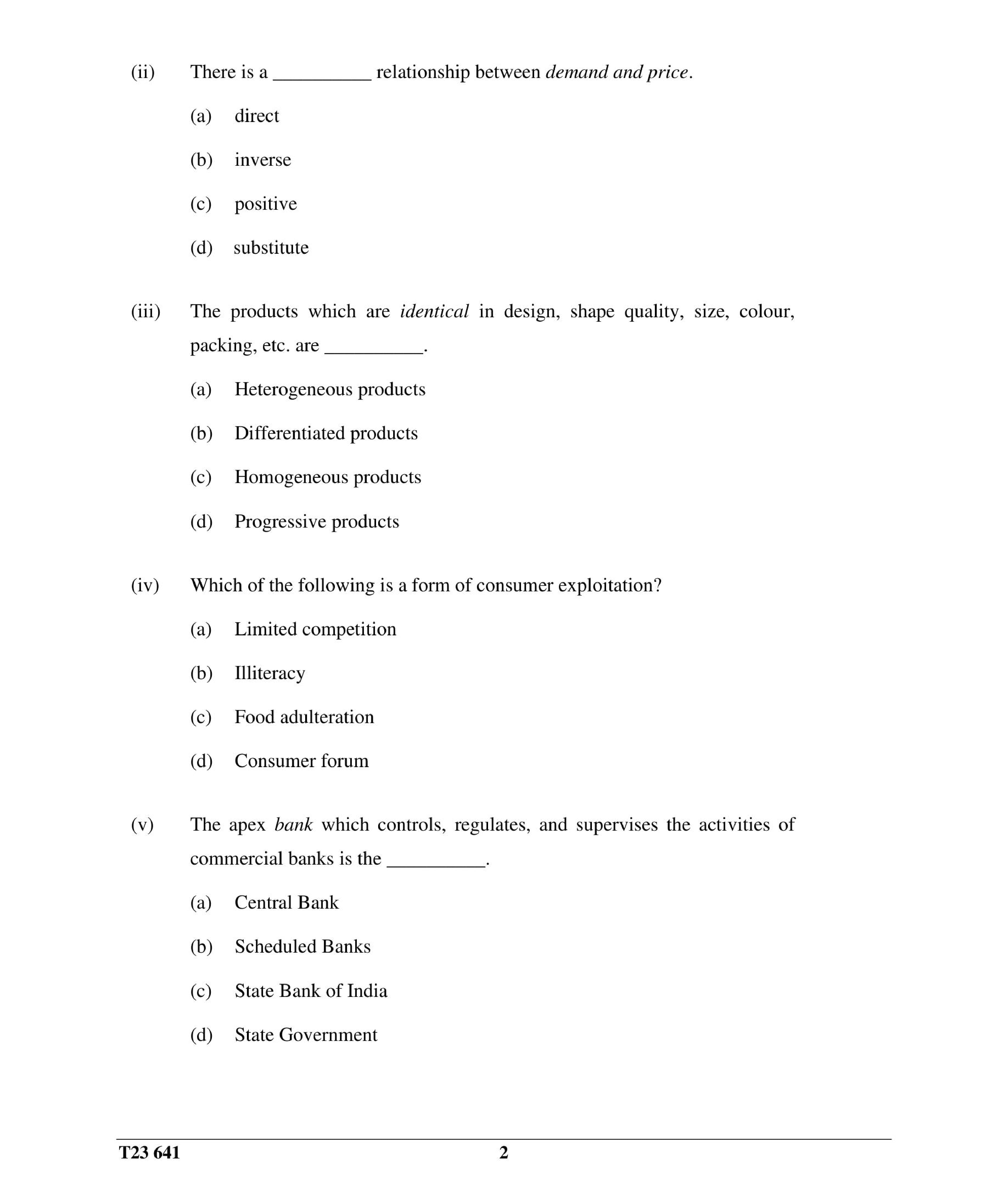 ICSE Class 10 Economics Question Paper 2023 Solved PDF Download — page 2