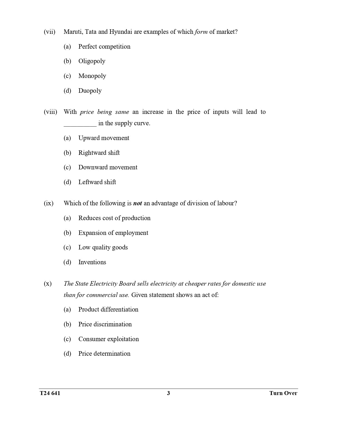 ICSE Class 10 Economics Question Paper 2024 Solved PDF Download — page 3