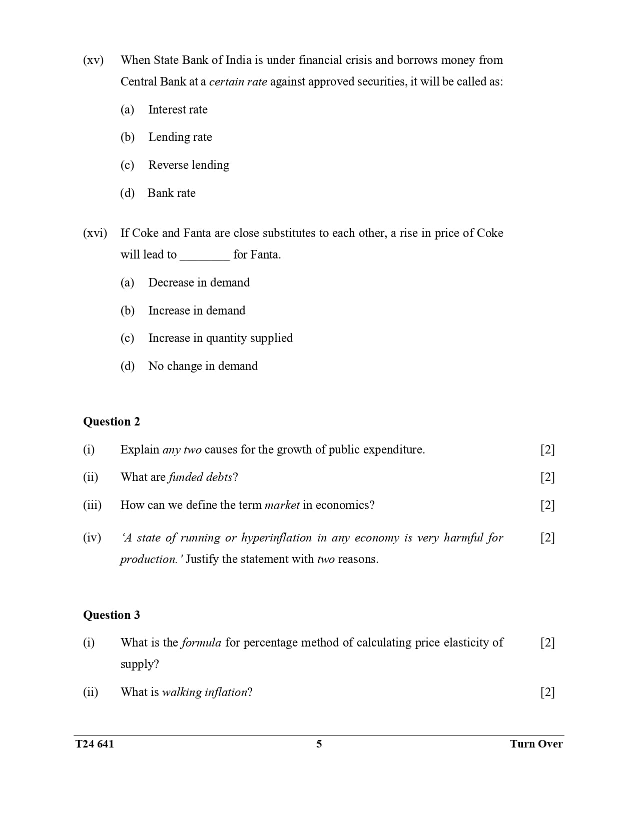 ICSE Class 10 Economics Question Paper 2024 Solved PDF Download — page 5