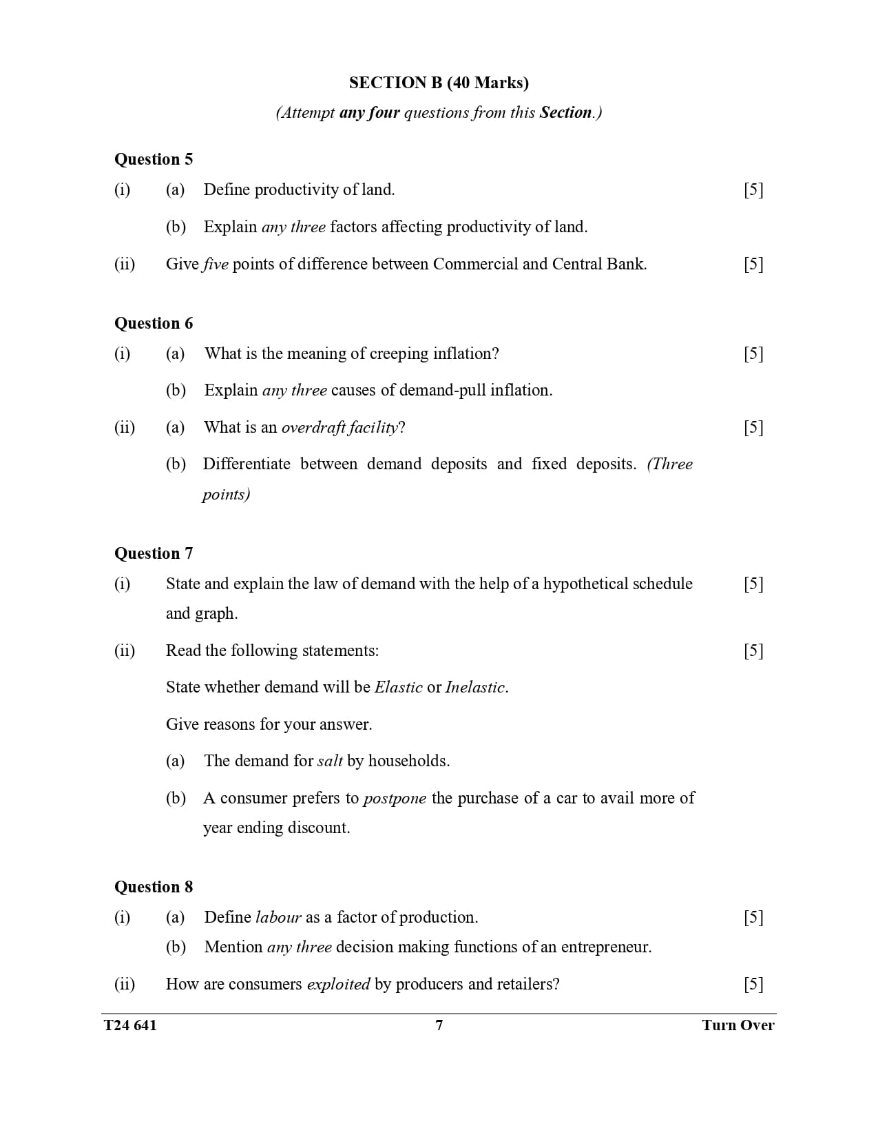 ICSE Class 10 Economics Question Paper 2024 Solved PDF Download — page 7