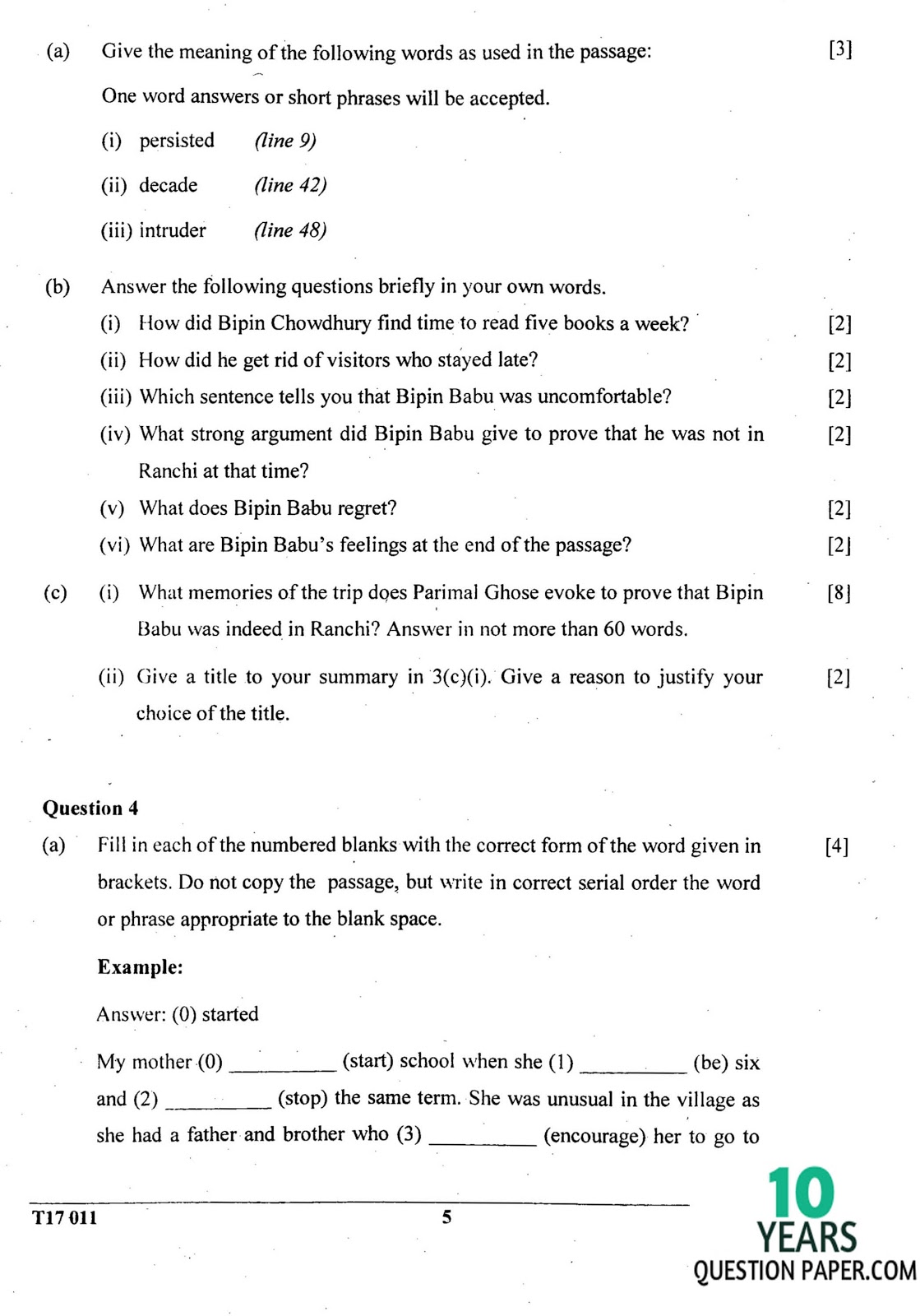 Icse 2017 English Language Question Paper For Class 10