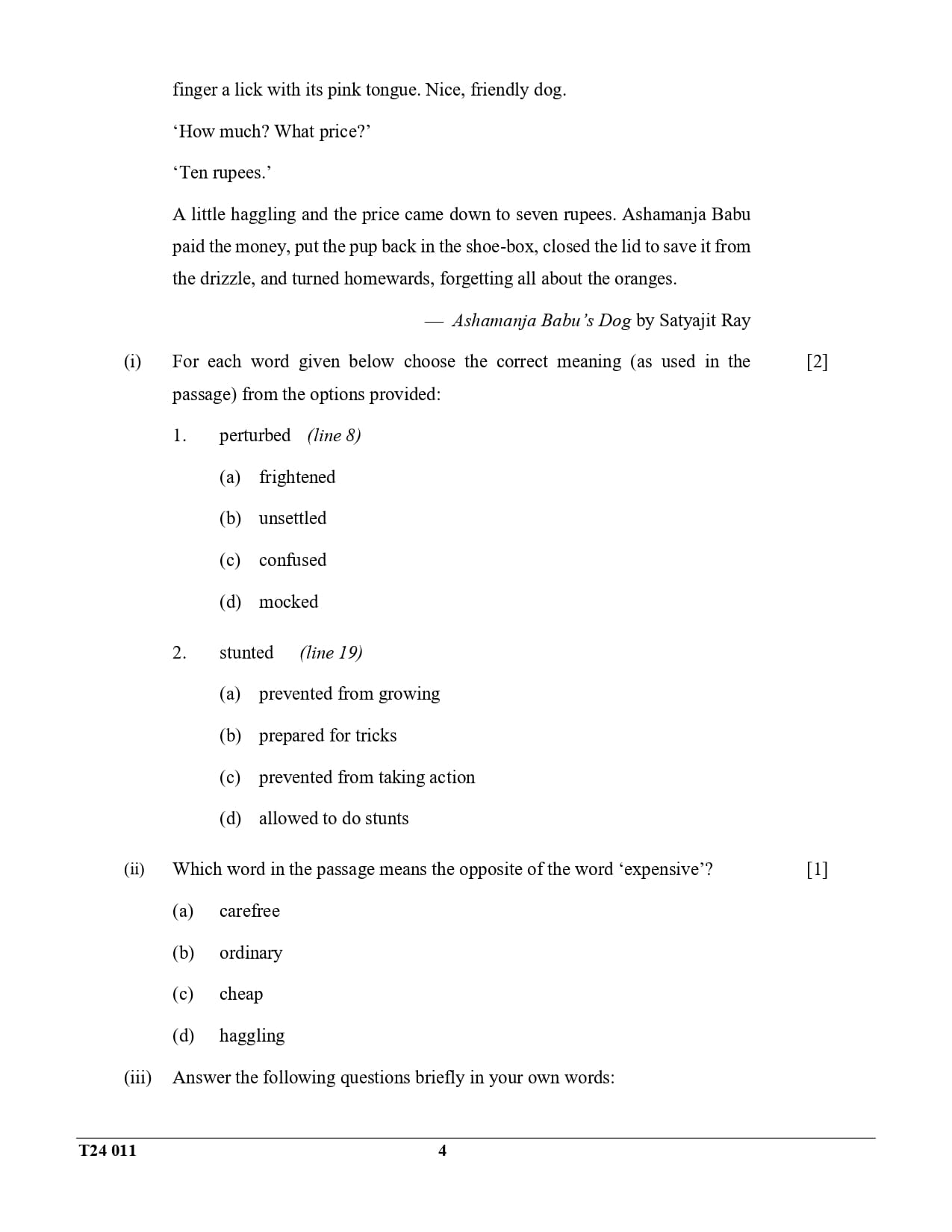 ICSE Class 10 English Language Question Paper 2024 Solved PDF Download — page 4
