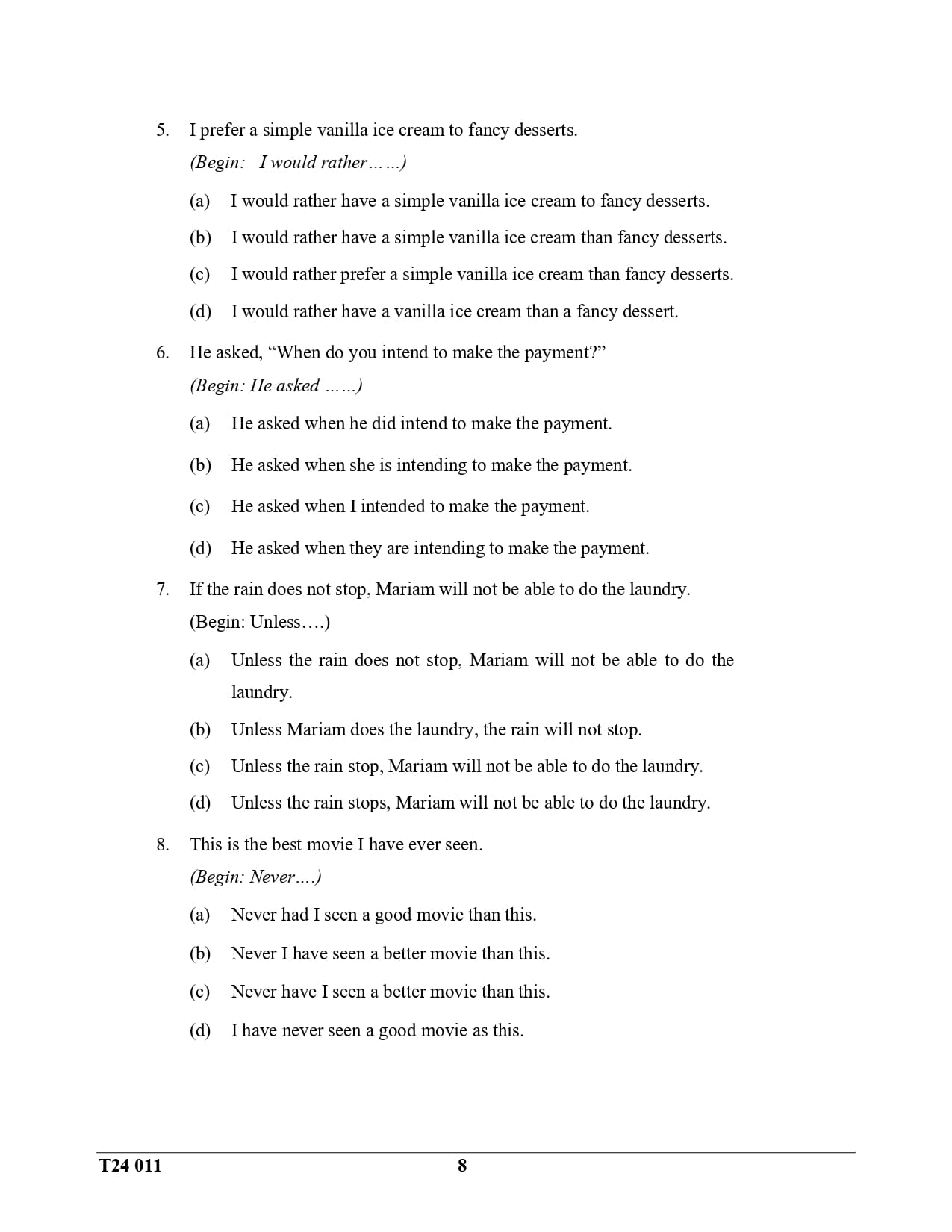 ICSE Class 10 English Language Question Paper 2024 Solved PDF Download — page 8