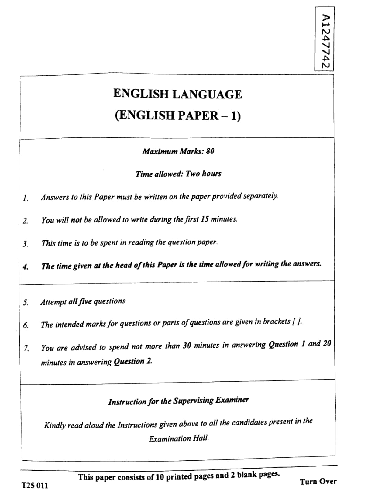 ICSE Class 10 English Language Question Paper 2025 Solved PDF Download — page 1