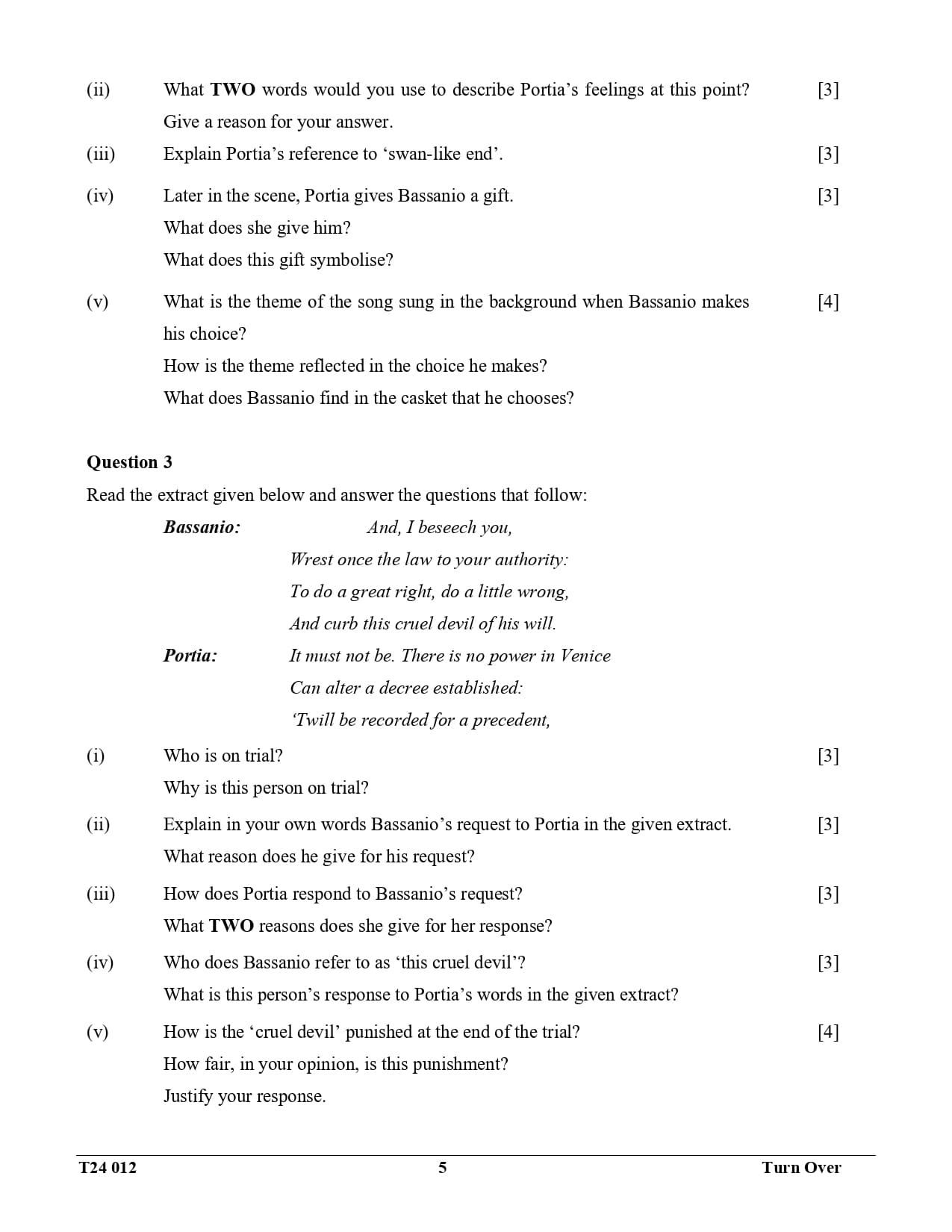 ICSE Class 10 English Literature Question Paper 2024 Solved PDF Download — page 5