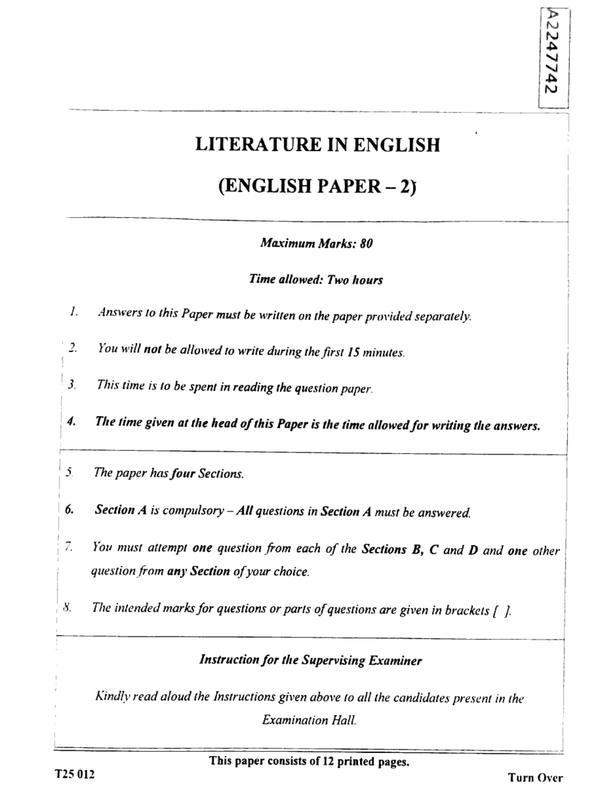ICSE Class 10 English Literature Question Paper 2025 Solved PDF Download — page 1