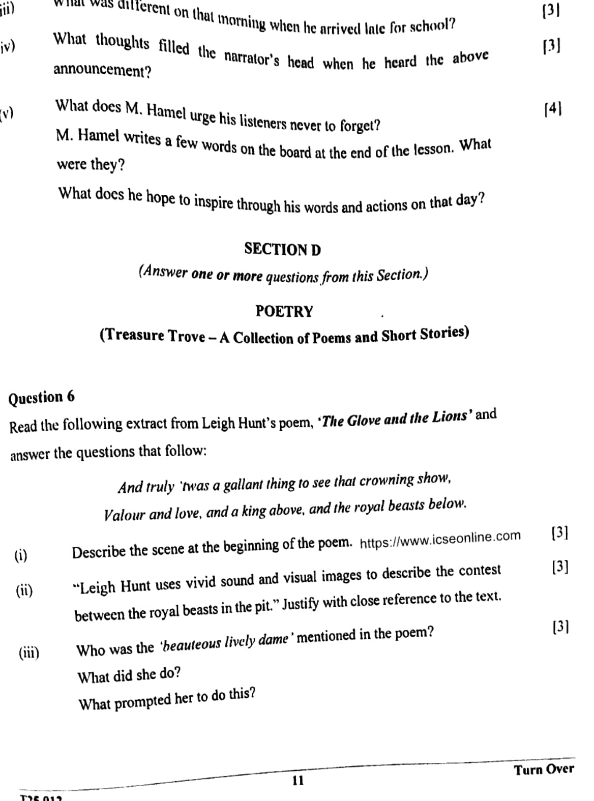 ICSE Class 10 English Literature Question Paper 2025 Solved PDF Download — page 11