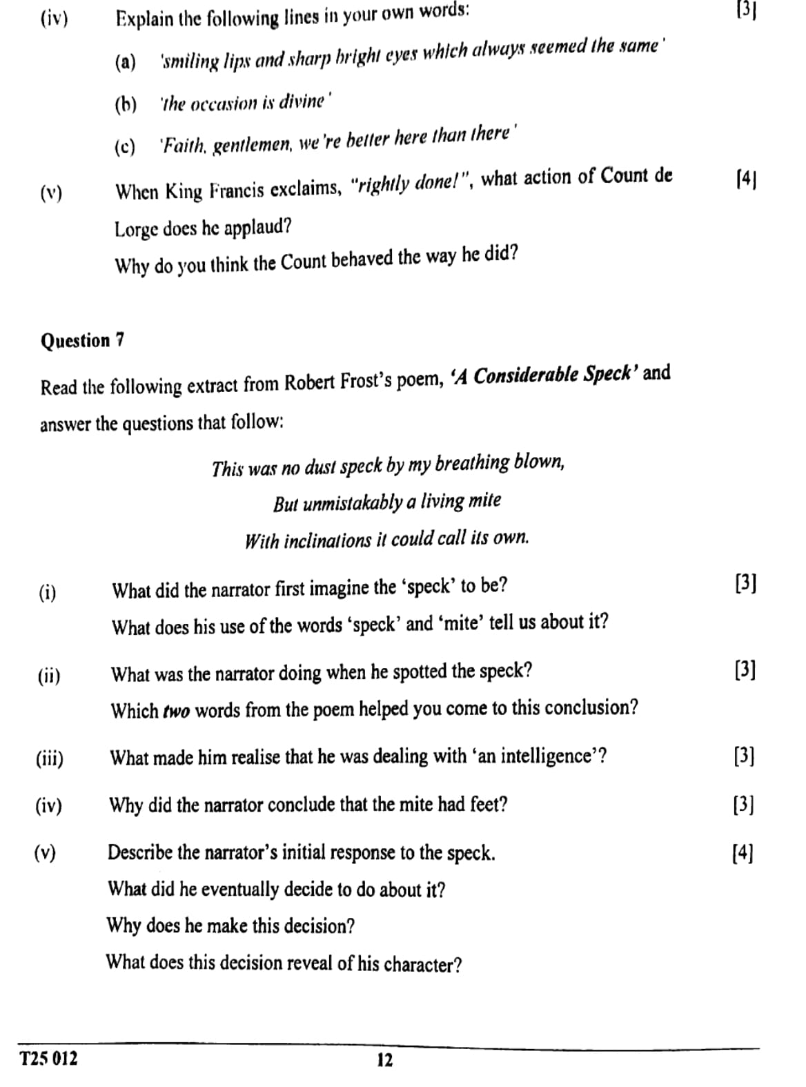 ICSE Class 10 English Literature Question Paper 2025 Solved PDF Download — page 12