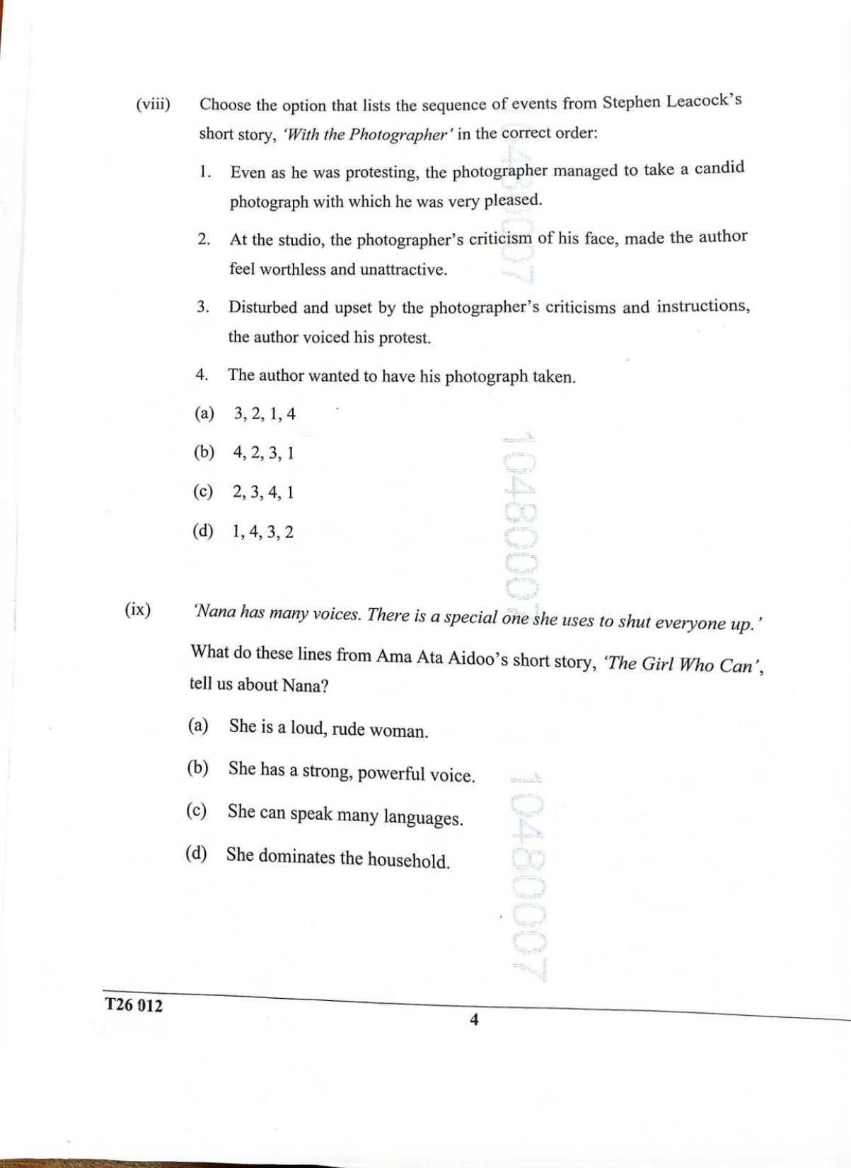 ICSE Class 10 English Literature Question Paper 2026 Solved PDF Download — page 4