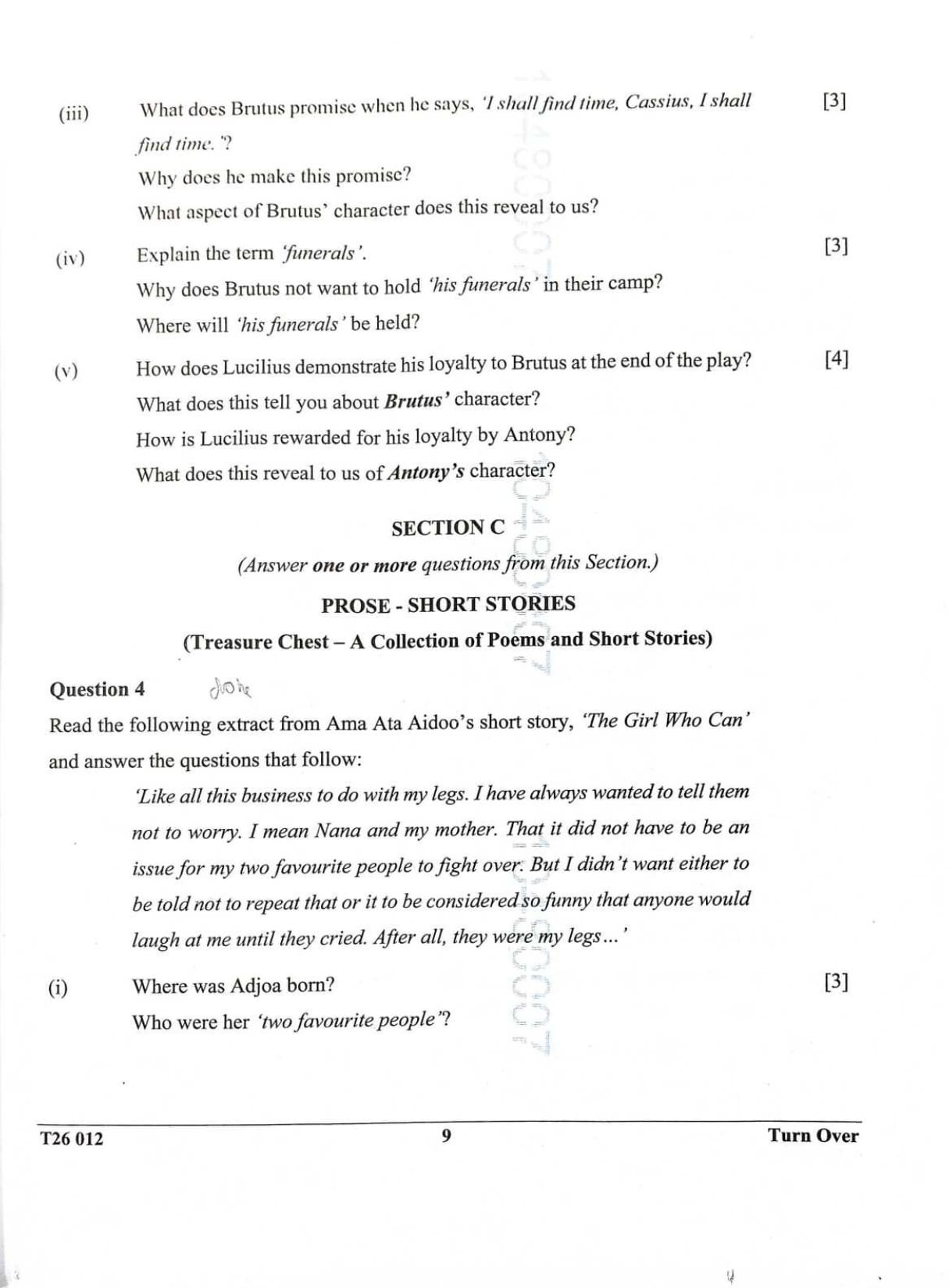 ICSE Class 10 English Literature Question Paper 2026 Solved PDF Download — page 9