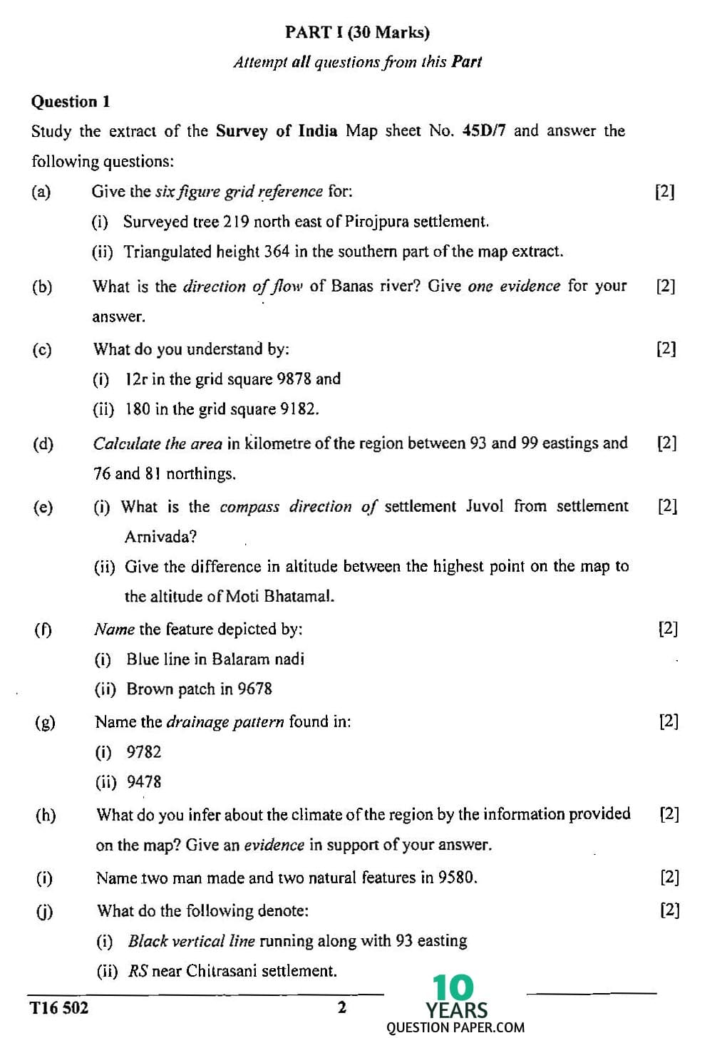 ICSE Class X 2016 Geography Question Paper ICSE Class 10 Geography 2016 Question Paper