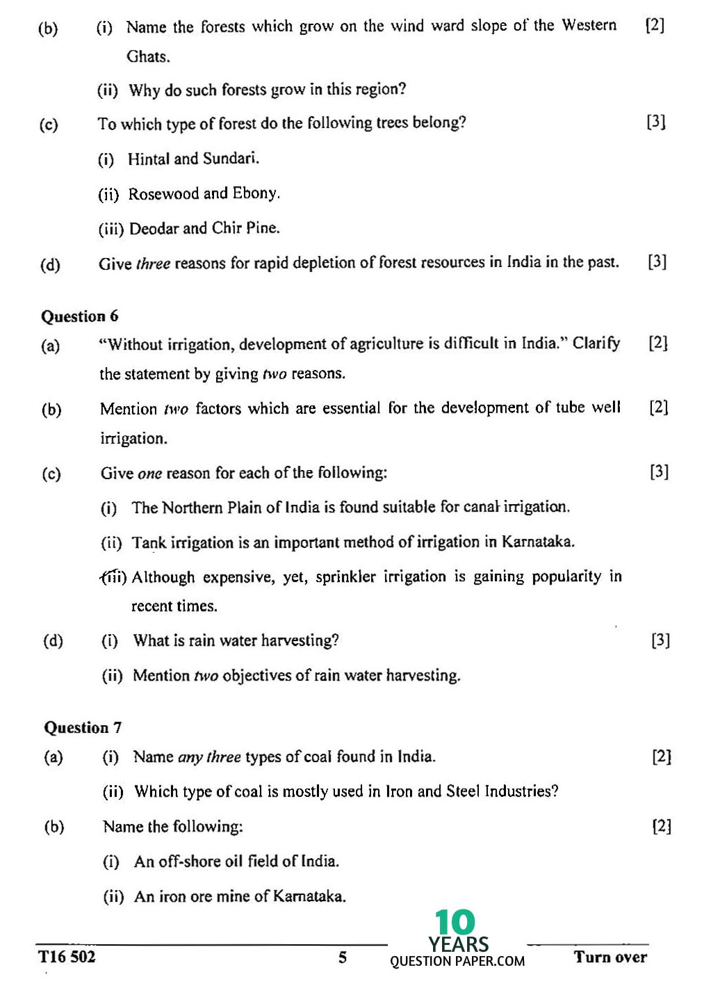 ICSE Class X 2016 Geography Question Paper ICSE Class 10 Geography 2016 Question Paper