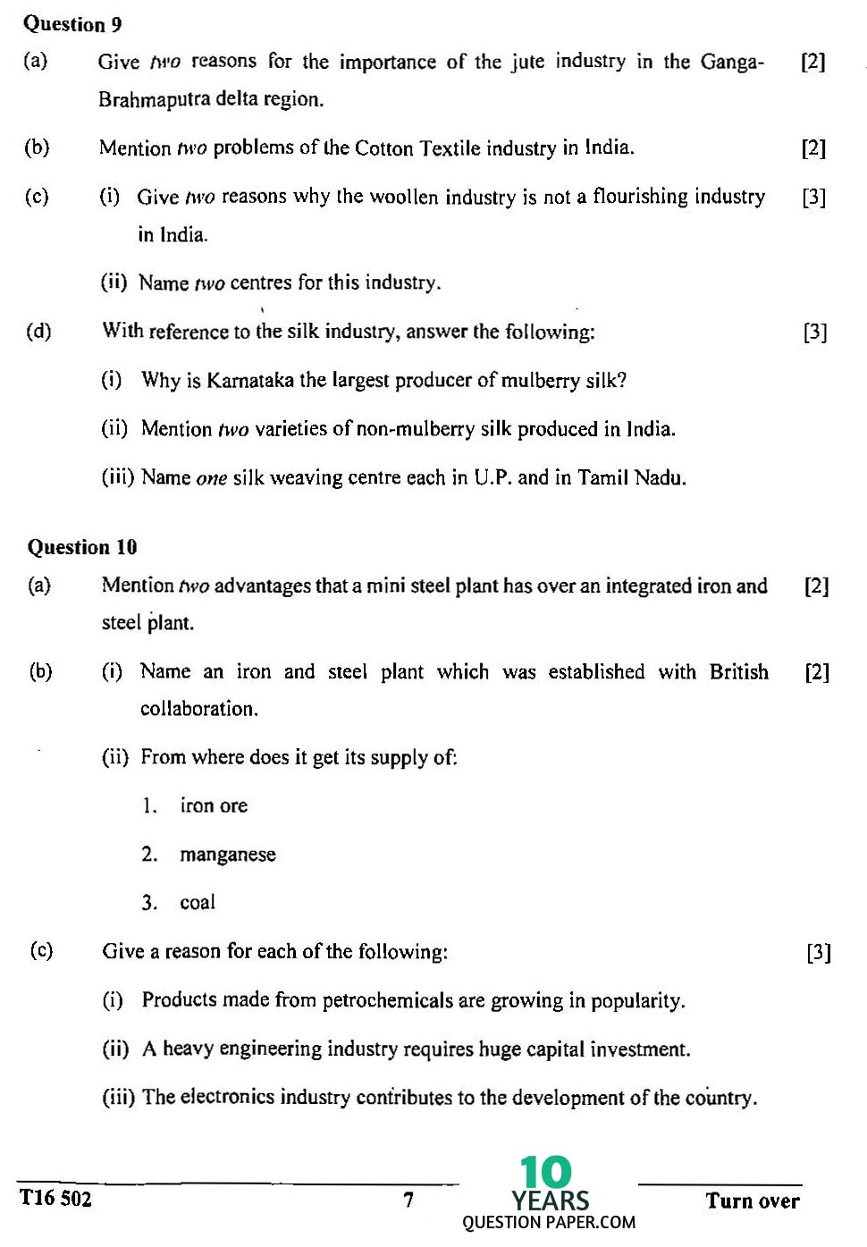 ICSE Class X 2016 Geography Question Paper ICSE Class 10 Geography 2016 Question Paper