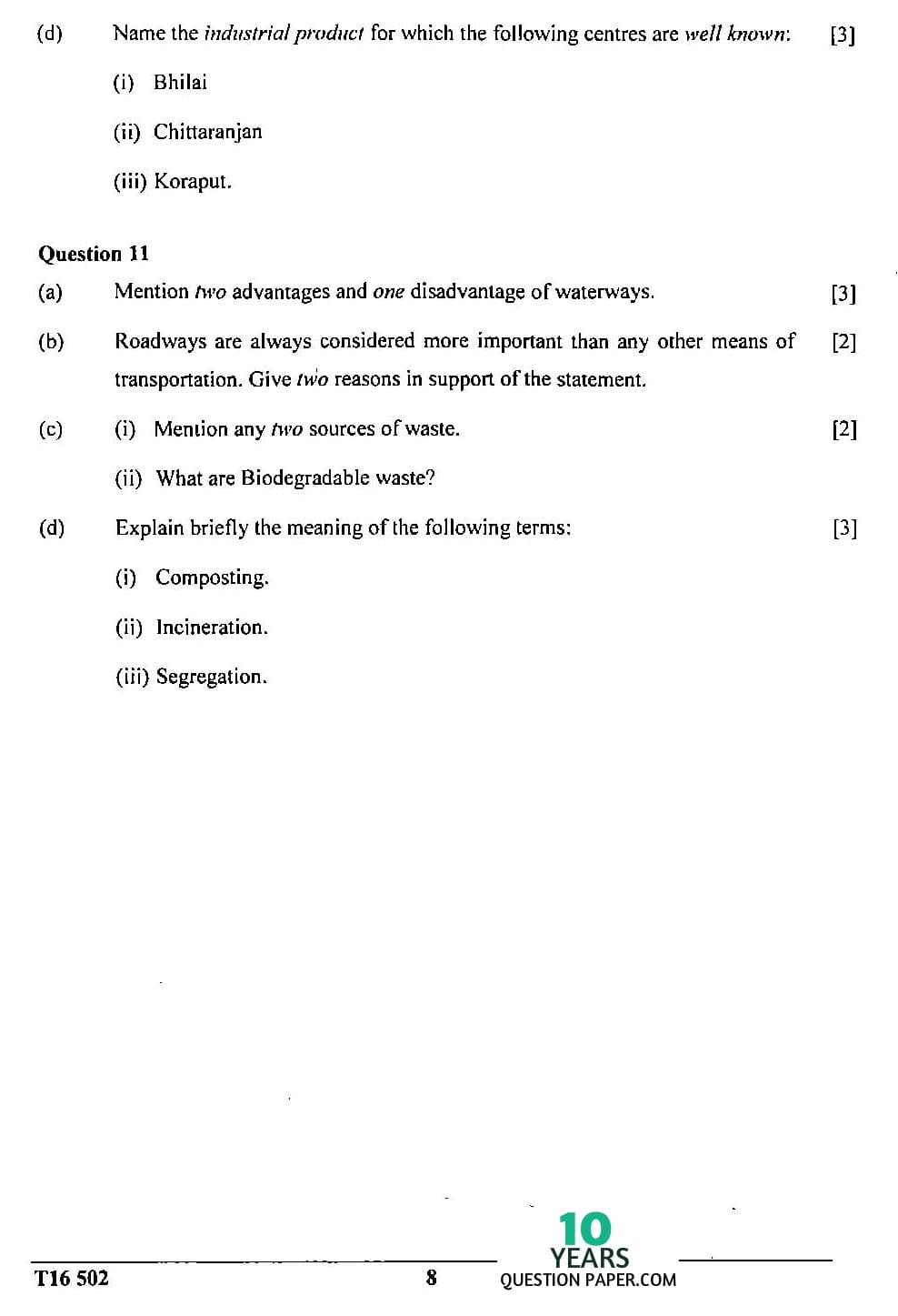 ICSE Class X 2016 Geography Question Paper ICSE Class 10 Geography 2016 Question Paper
