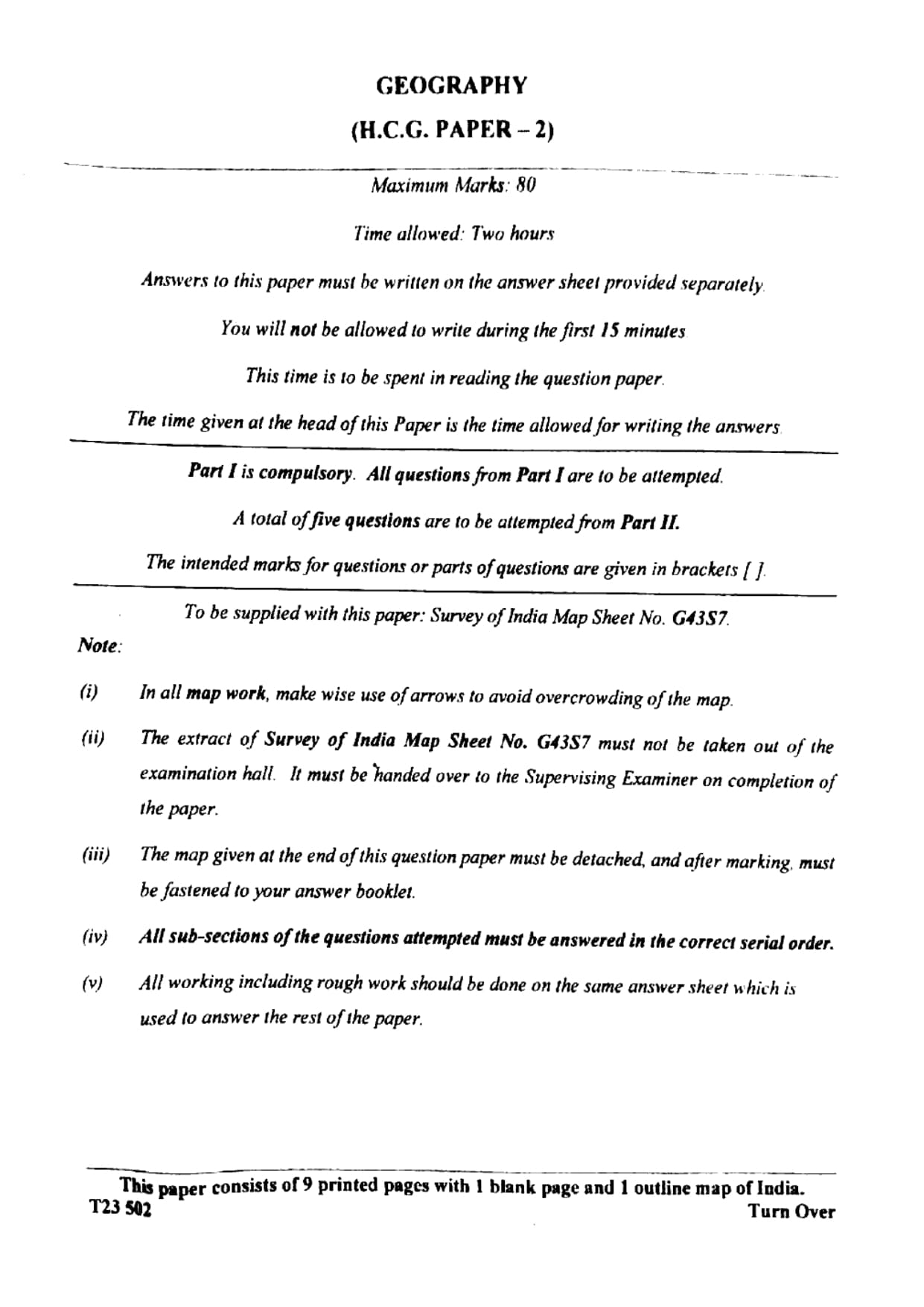 ICSE Class 10 Geography Question Paper 2023 Solved PDF Download — page 1