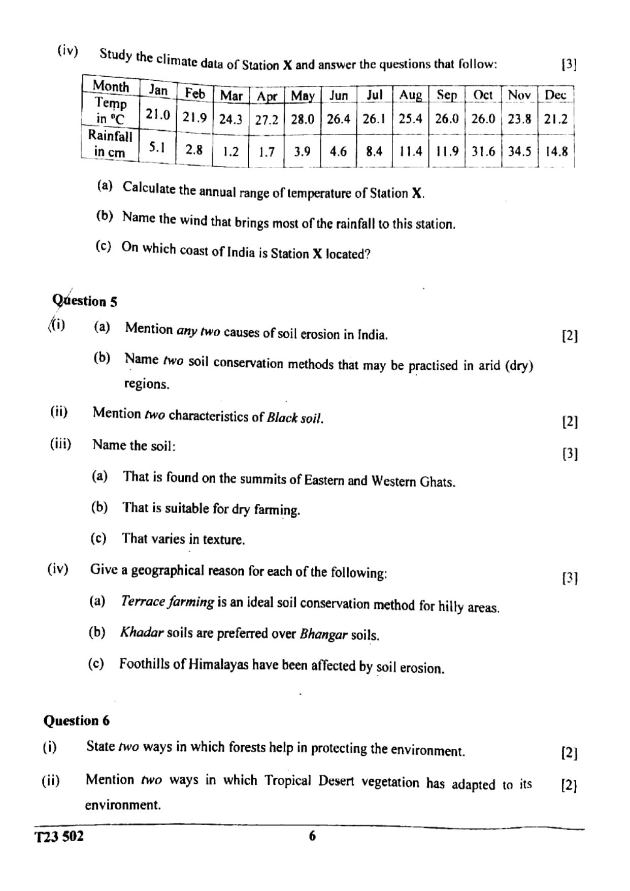 ICSE Class 10 Geography Question Paper 2023 Solved PDF Download — page 6