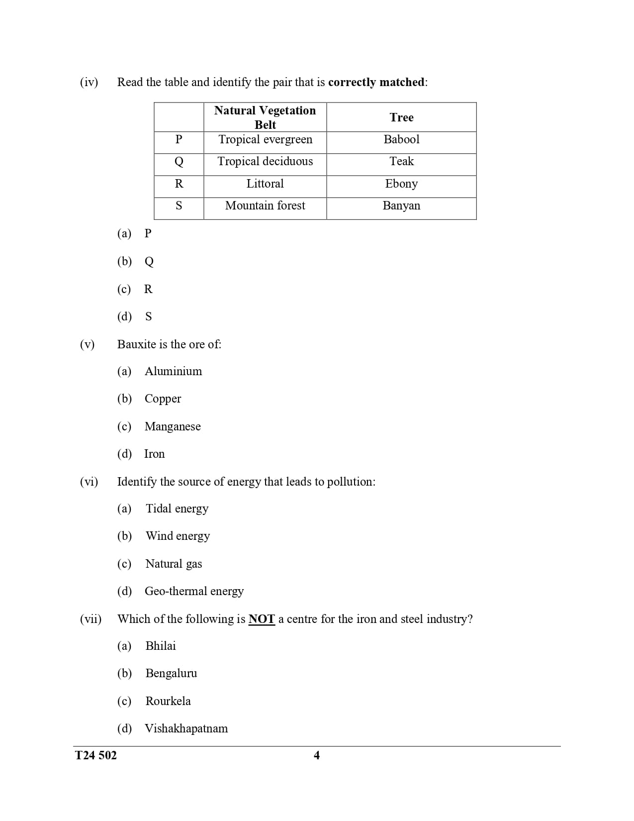 ICSE Class 10 Geography Question Paper 2024 Solved PDF Download — page 4