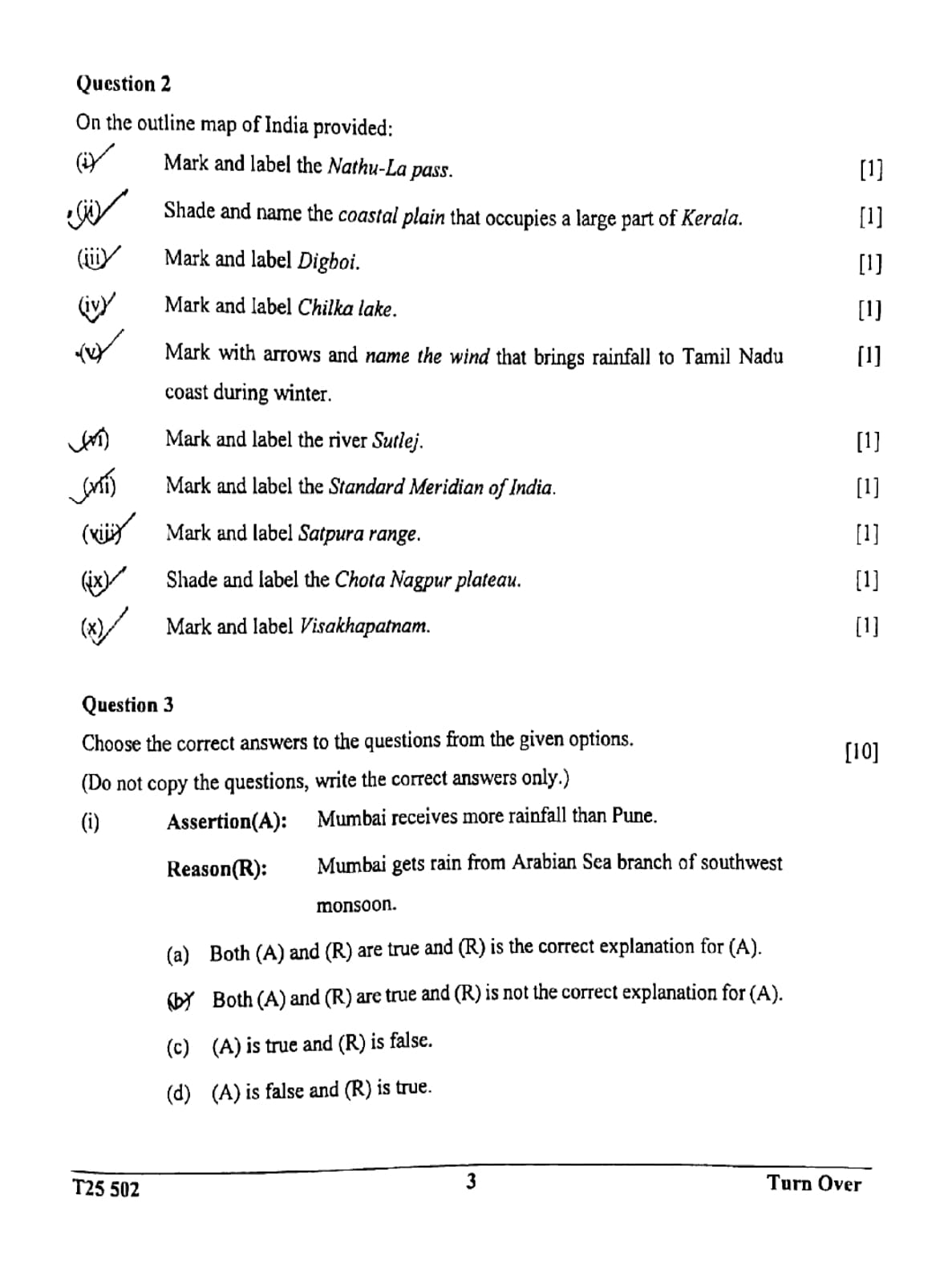 ICSE Class 10 Geography Question Paper 2025 Solved PDF Download — page 3