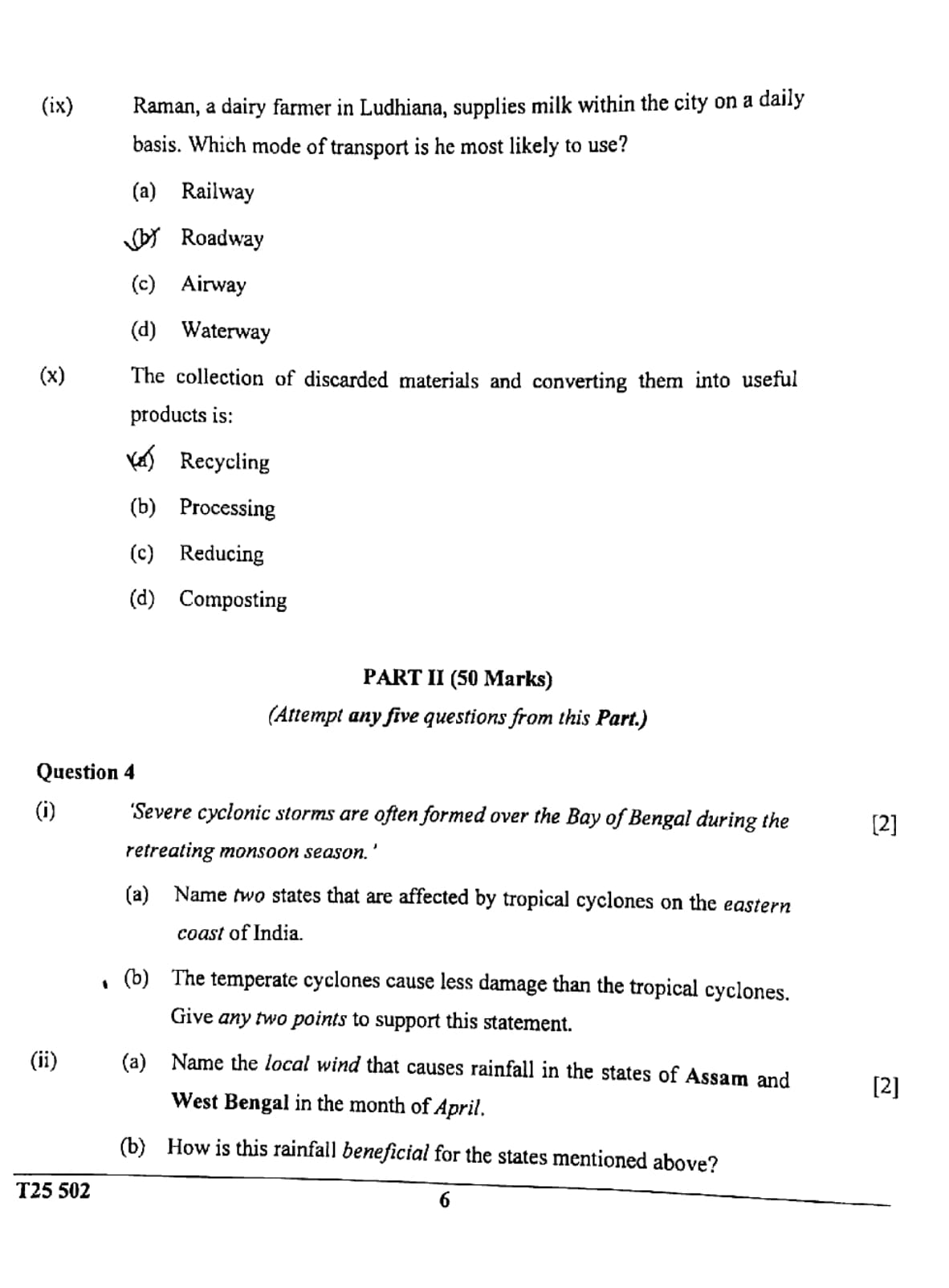ICSE Class 10 Geography Question Paper 2025 Solved PDF Download — page 6