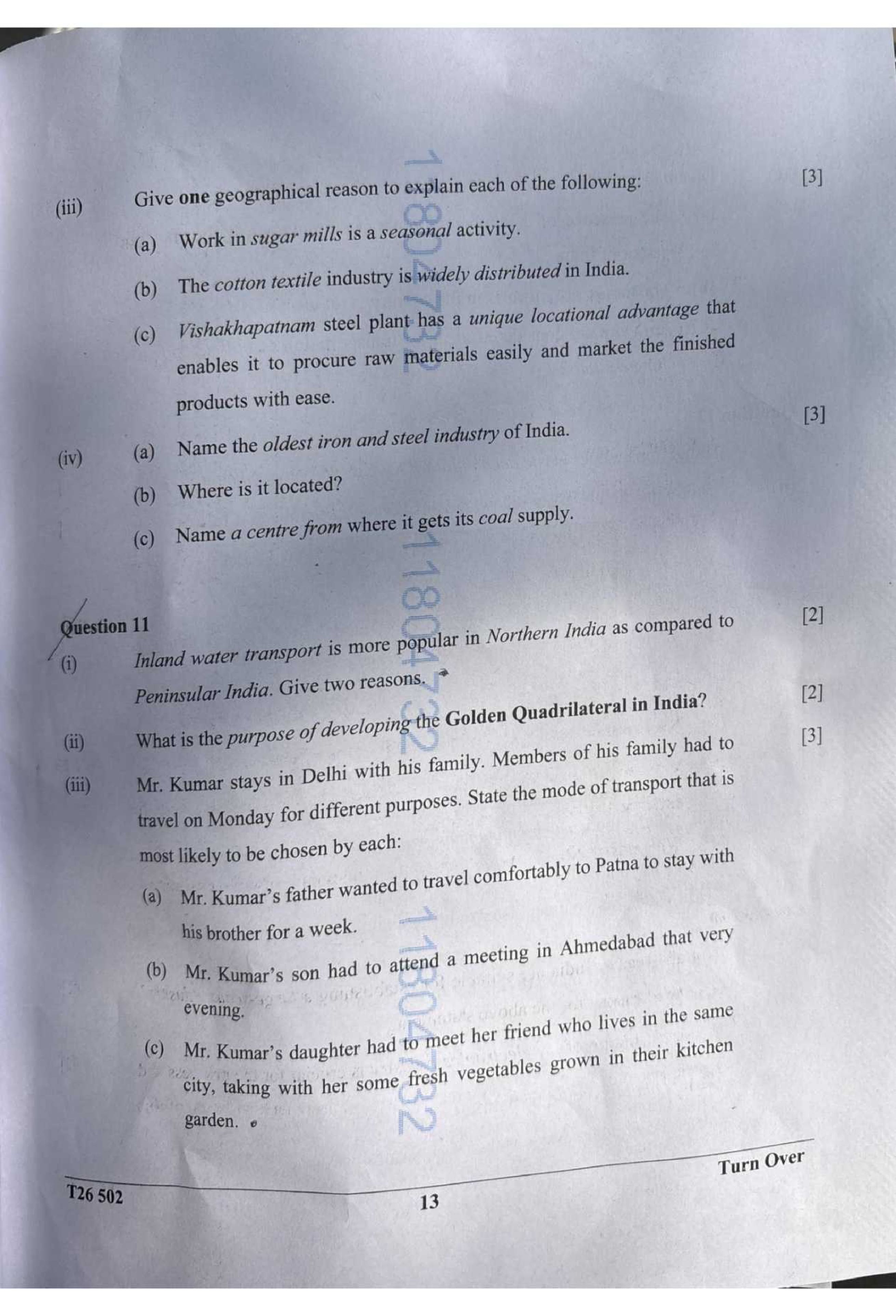 ICSE Class 10 Geography Question Paper 2026 Solved PDF Download — page 12