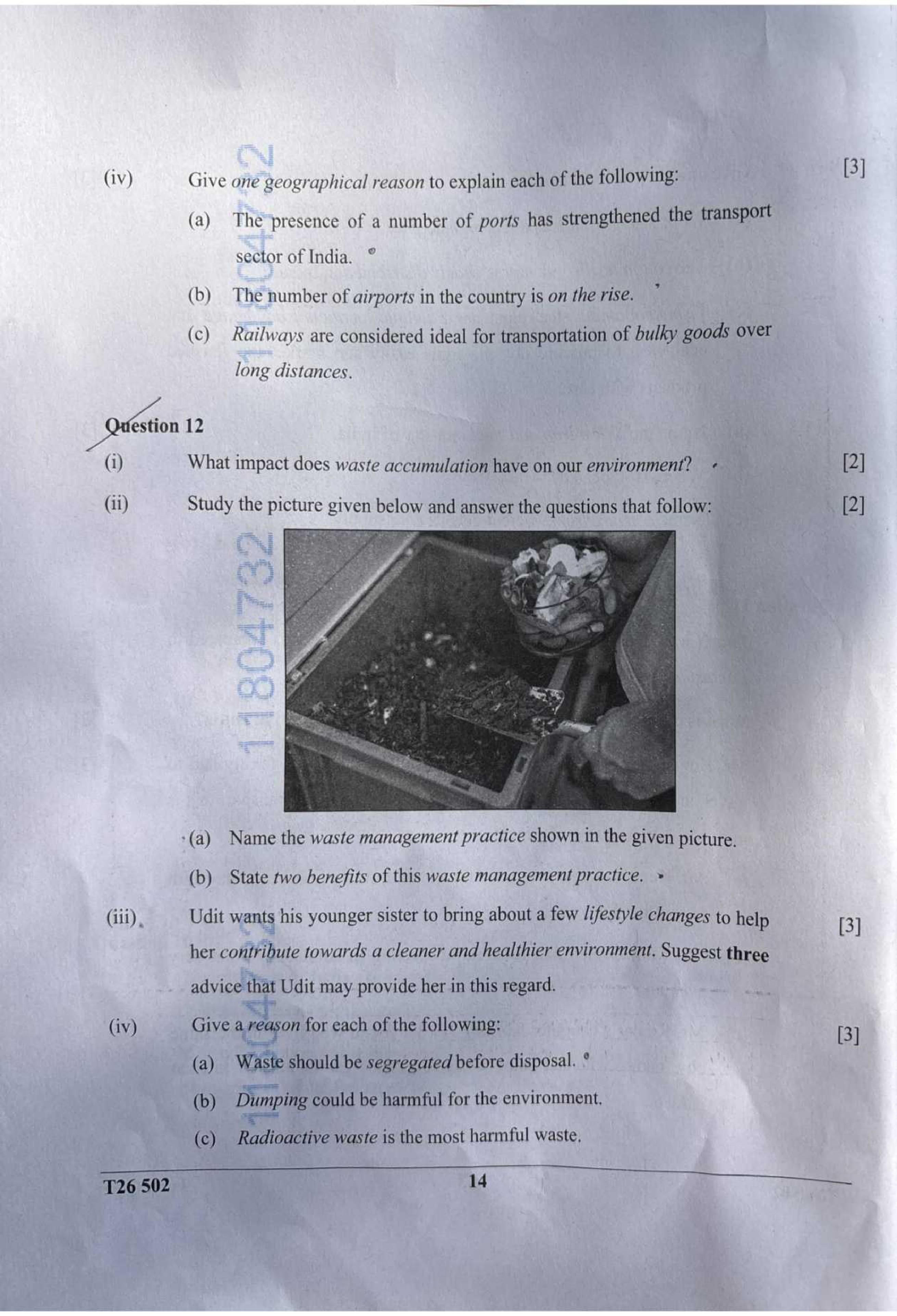 ICSE Class 10 Geography Question Paper 2026 Solved PDF Download — page 13