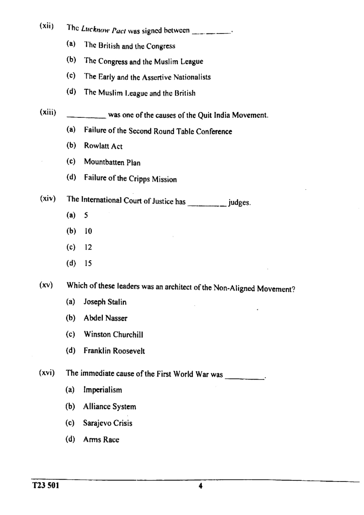 ICSE Class 10 History & Civics Question Paper 2023 Solved PDF Download — page 4