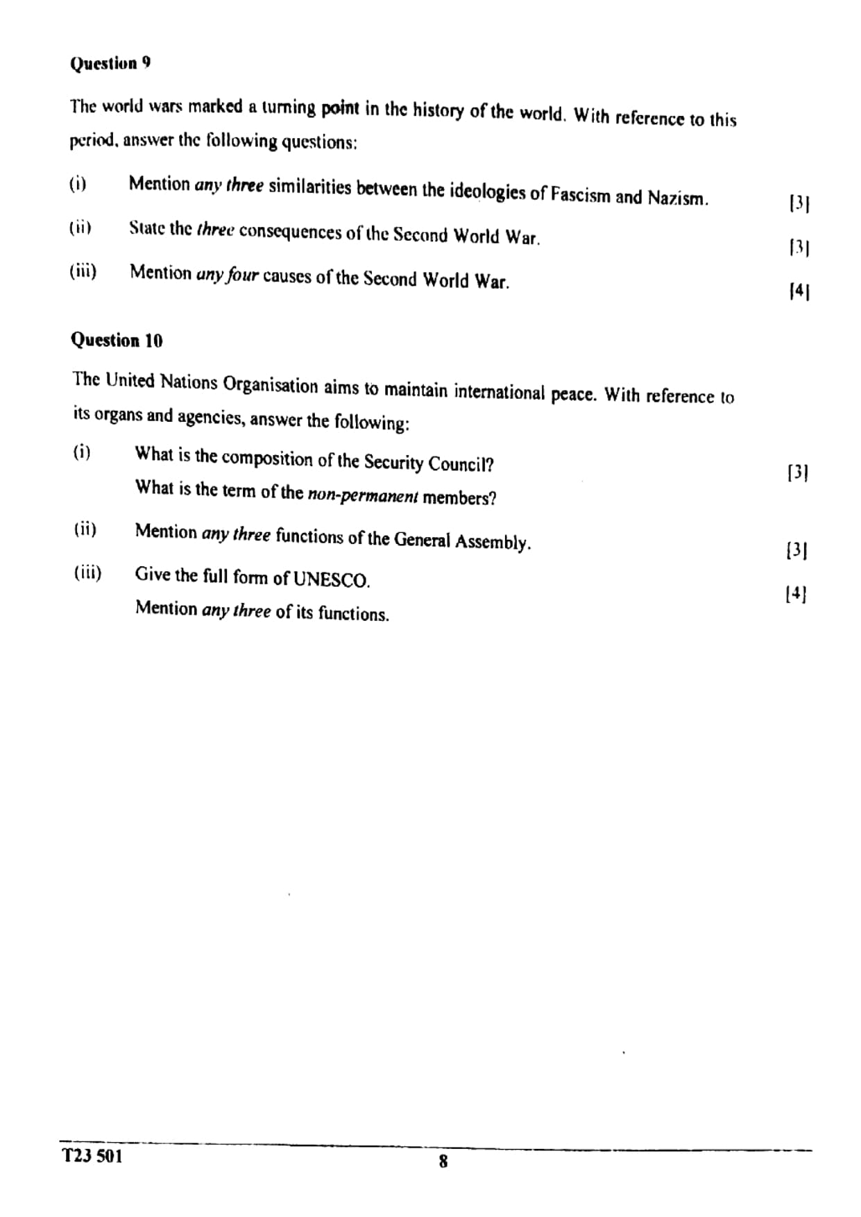 ICSE Class 10 History & Civics Question Paper 2023 Solved PDF Download — page 8