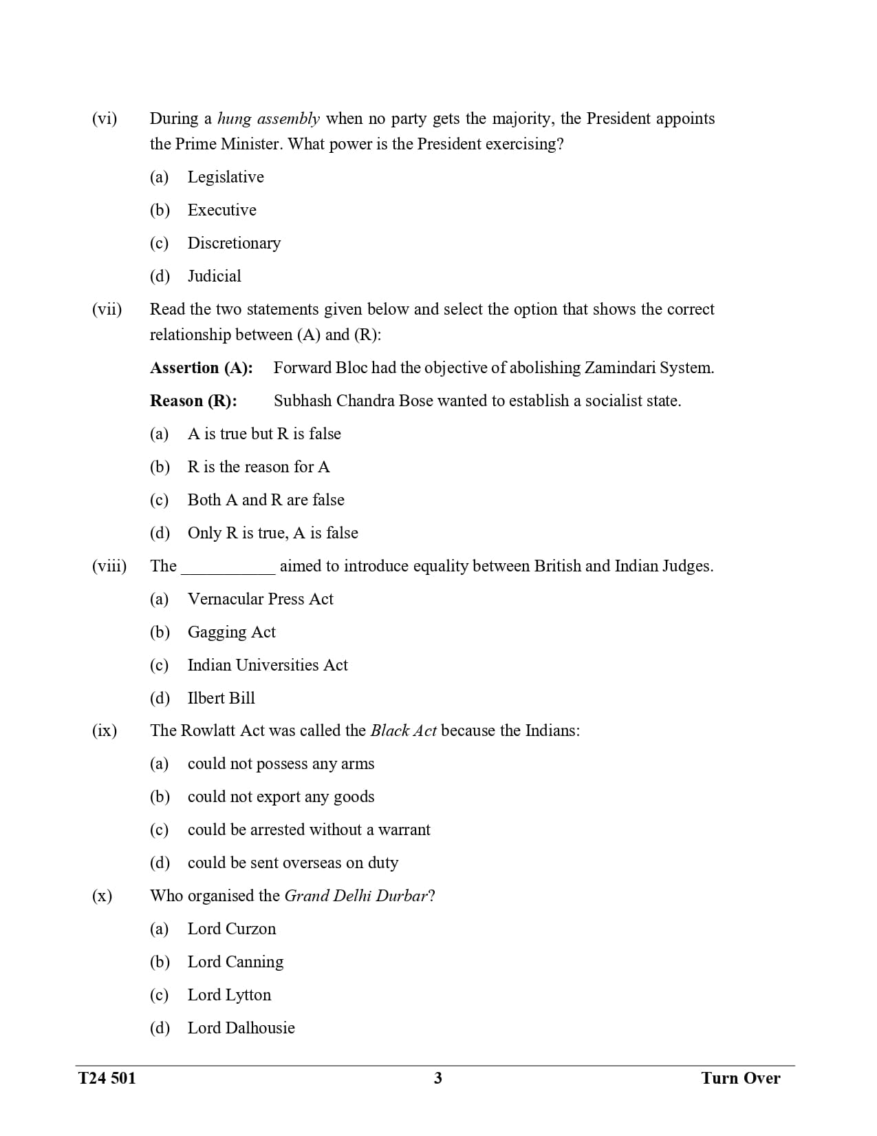 ICSE Class 10 History & Civics Question Paper 2024 Solved PDF Download — page 3