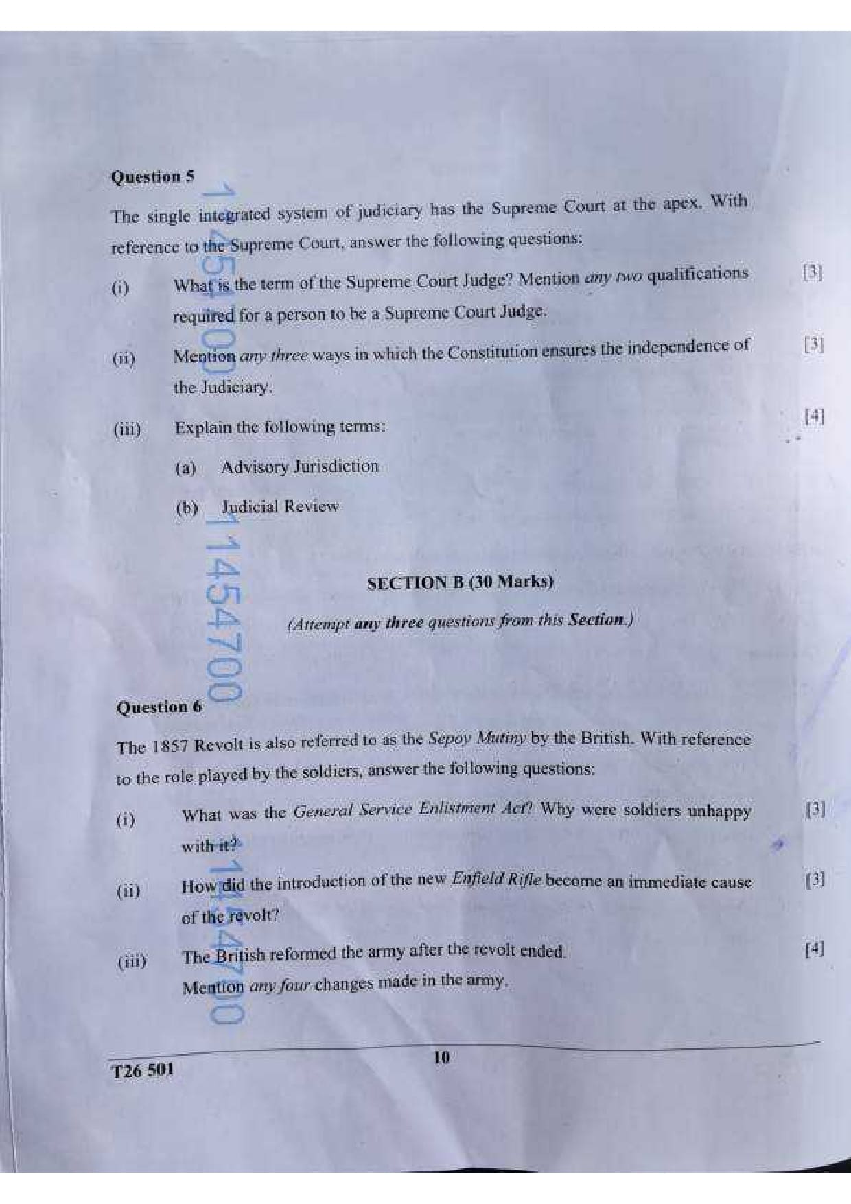 ICSE Class 10 History & Civics Question Paper 2026 Solved PDF Download — page 9