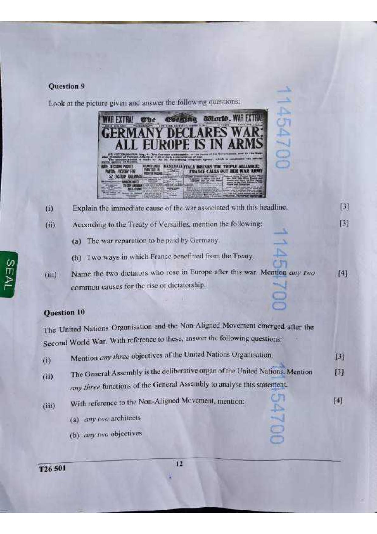 ICSE Class 10 History & Civics Question Paper 2026 Solved PDF Download — page 11