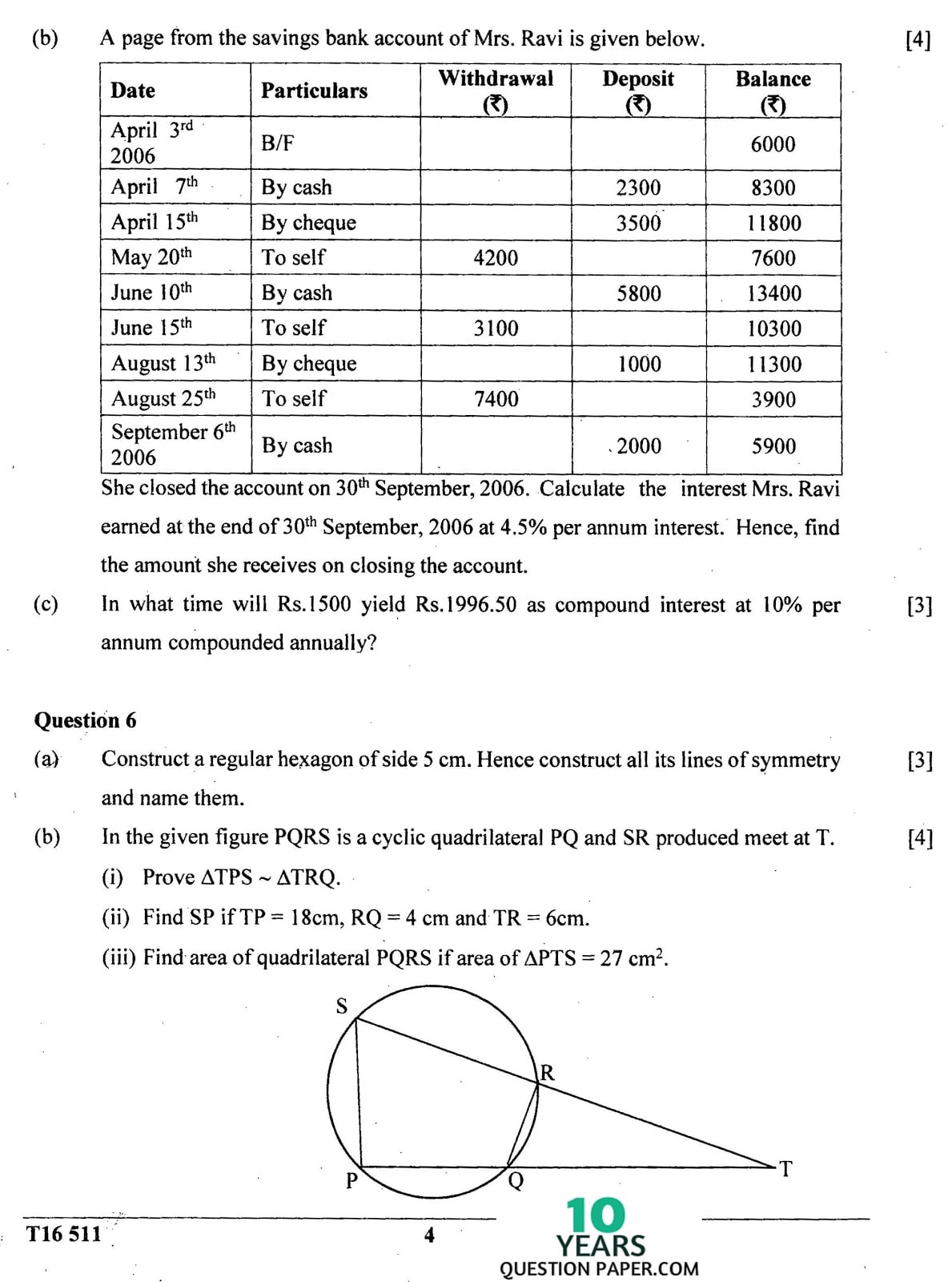 ICSE Class X 2016 Maths Question Paper ICSE Class 10 Mathematics 2016 Question Paper