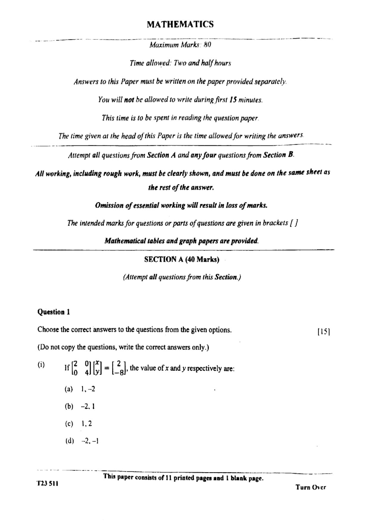 ICSE Class 10 Maths Question Paper 2023 Solved PDF Download — page 1