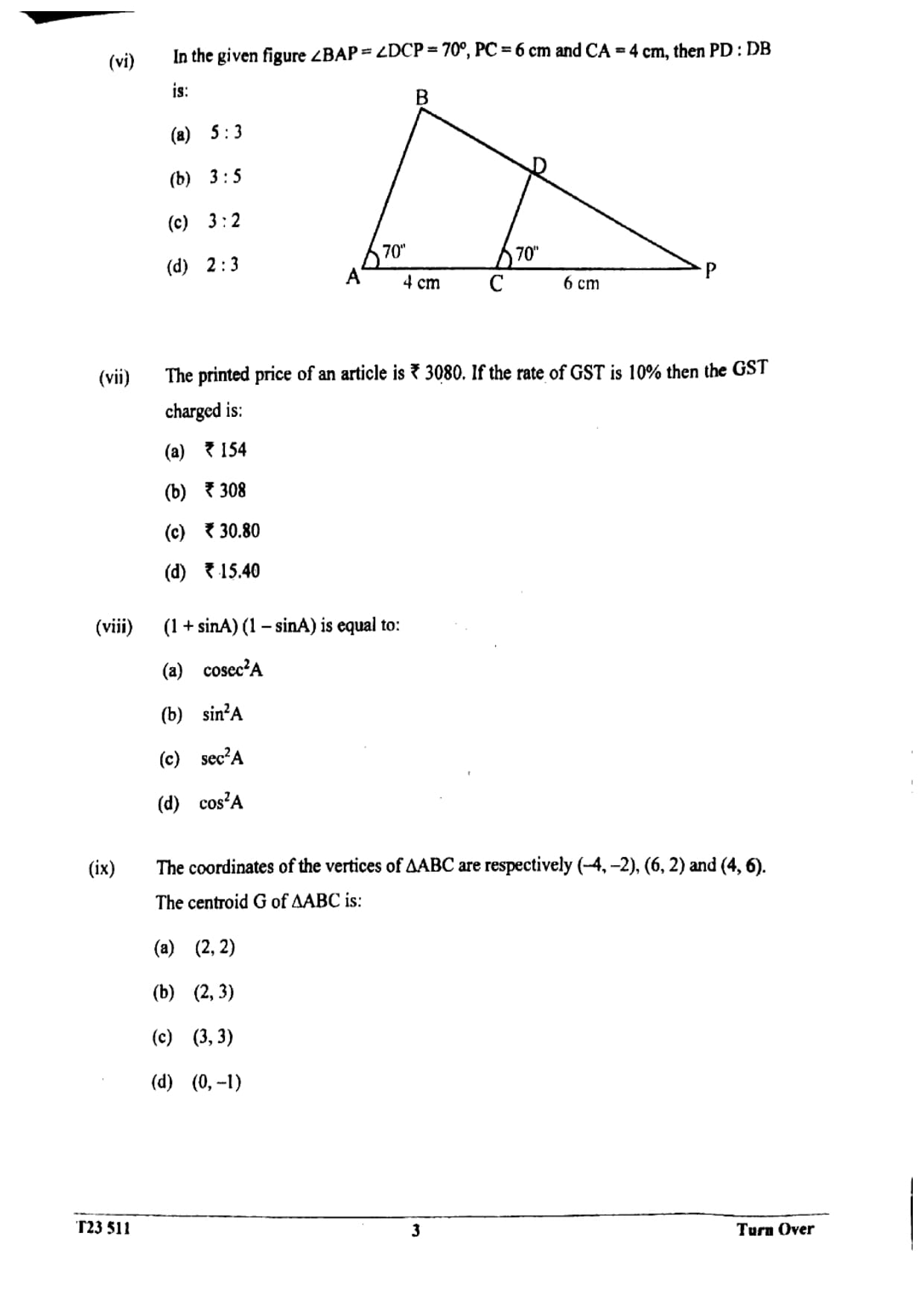 ICSE Class 10 Maths Question Paper 2023 Solved PDF Download — page 3