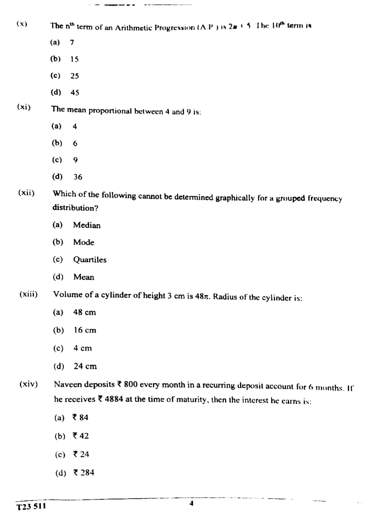 ICSE Class 10 Maths Question Paper 2023 Solved PDF Download — page 4