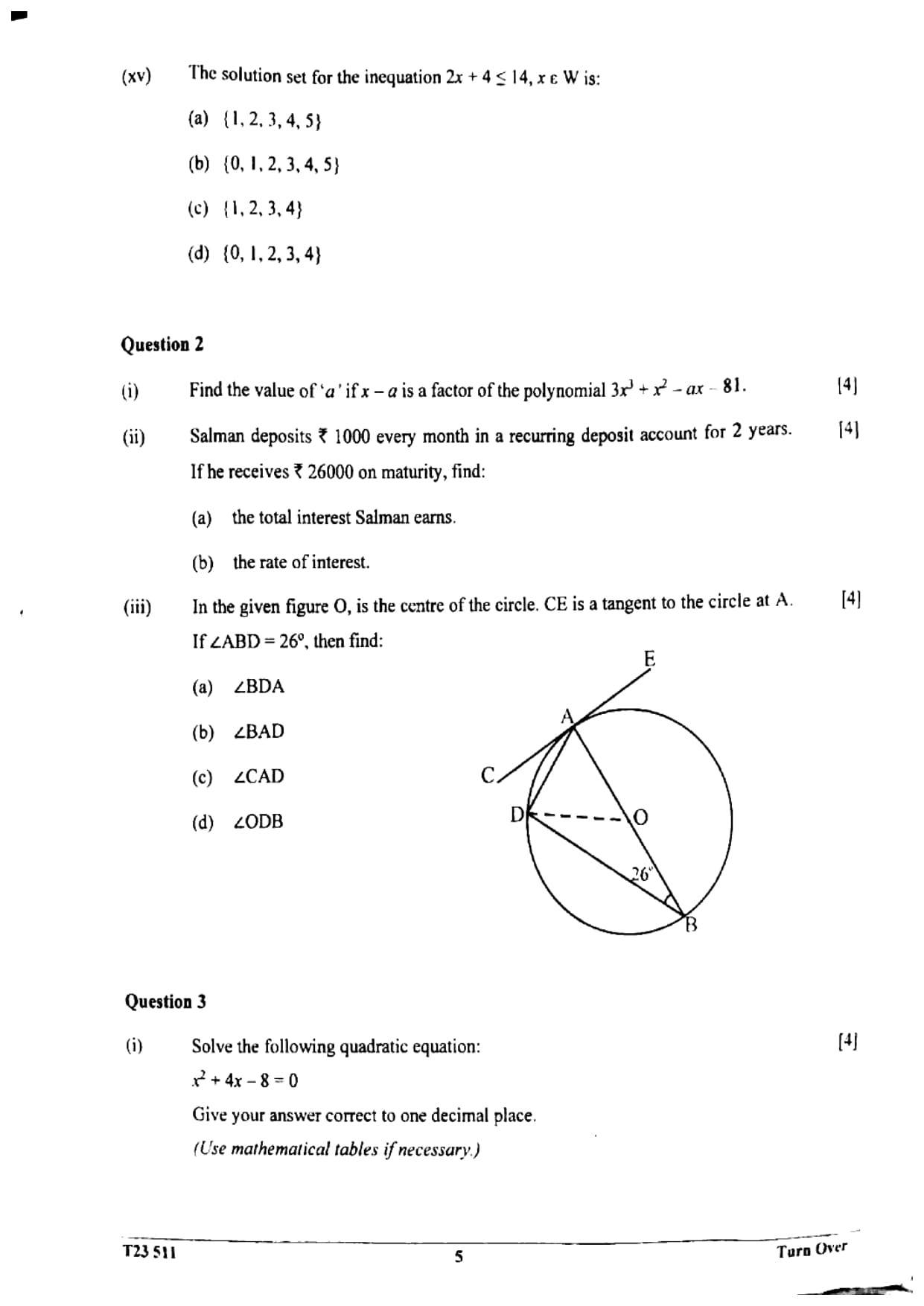 ICSE Class 10 Maths Question Paper 2023 Solved PDF Download — page 5
