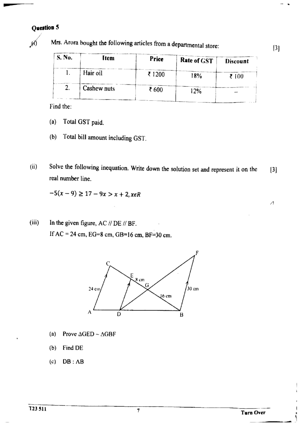 ICSE Class 10 Maths Question Paper 2023 Solved PDF Download — page 7