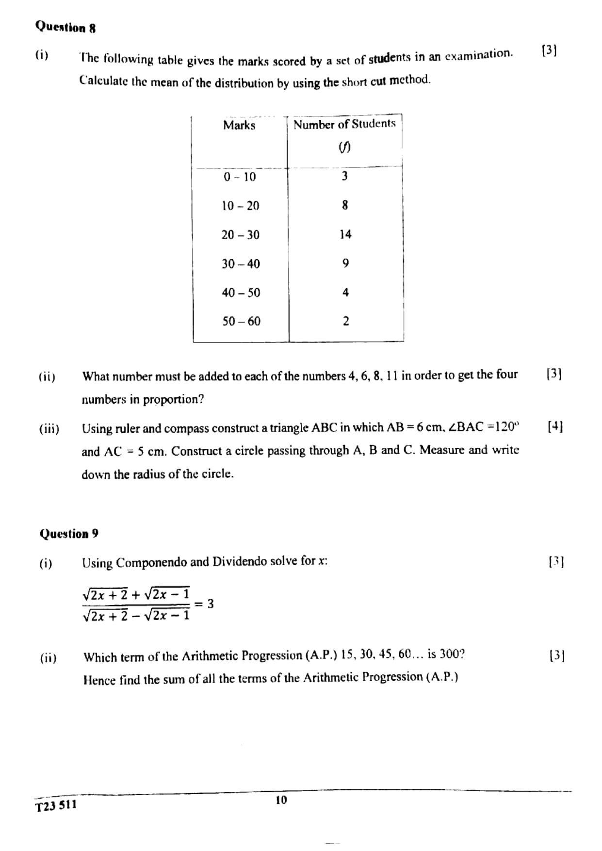 ICSE Class 10 Maths Question Paper 2023 Solved PDF Download — page 10