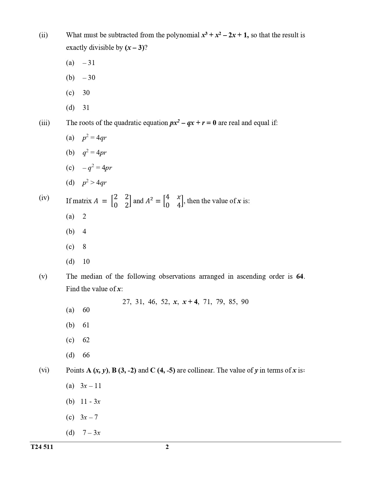 ICSE Class 10 Maths Question Paper 2024 Solved PDF Download — page 2