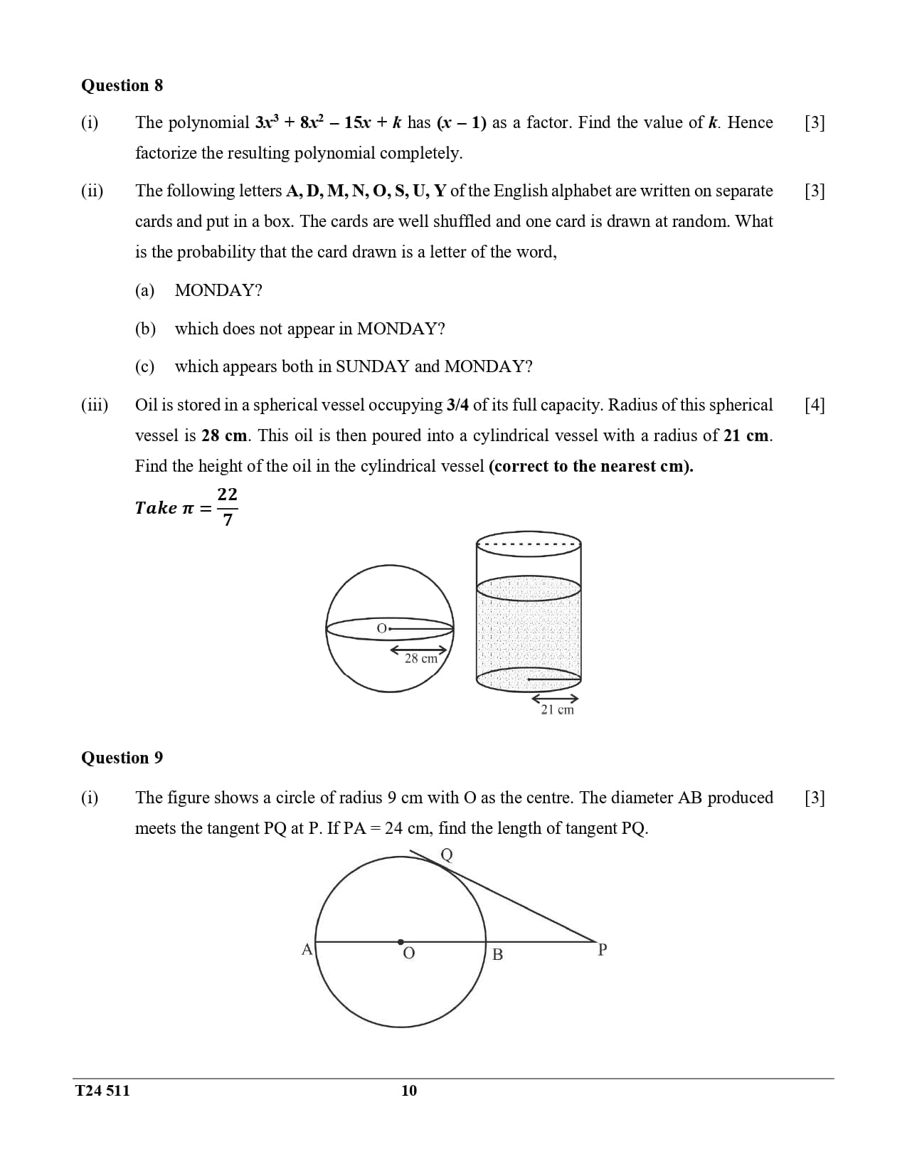 ICSE Class 10 Maths Question Paper 2024 Solved PDF Download — page 10