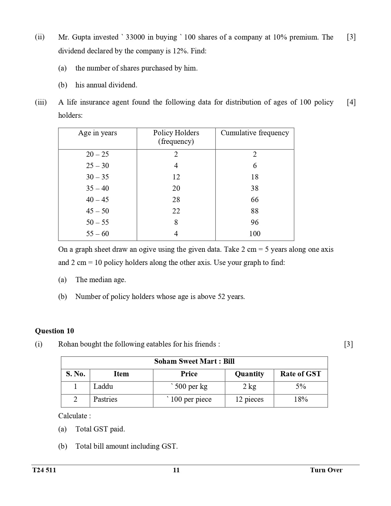 ICSE Class 10 Maths Question Paper 2024 Solved PDF Download — page 11