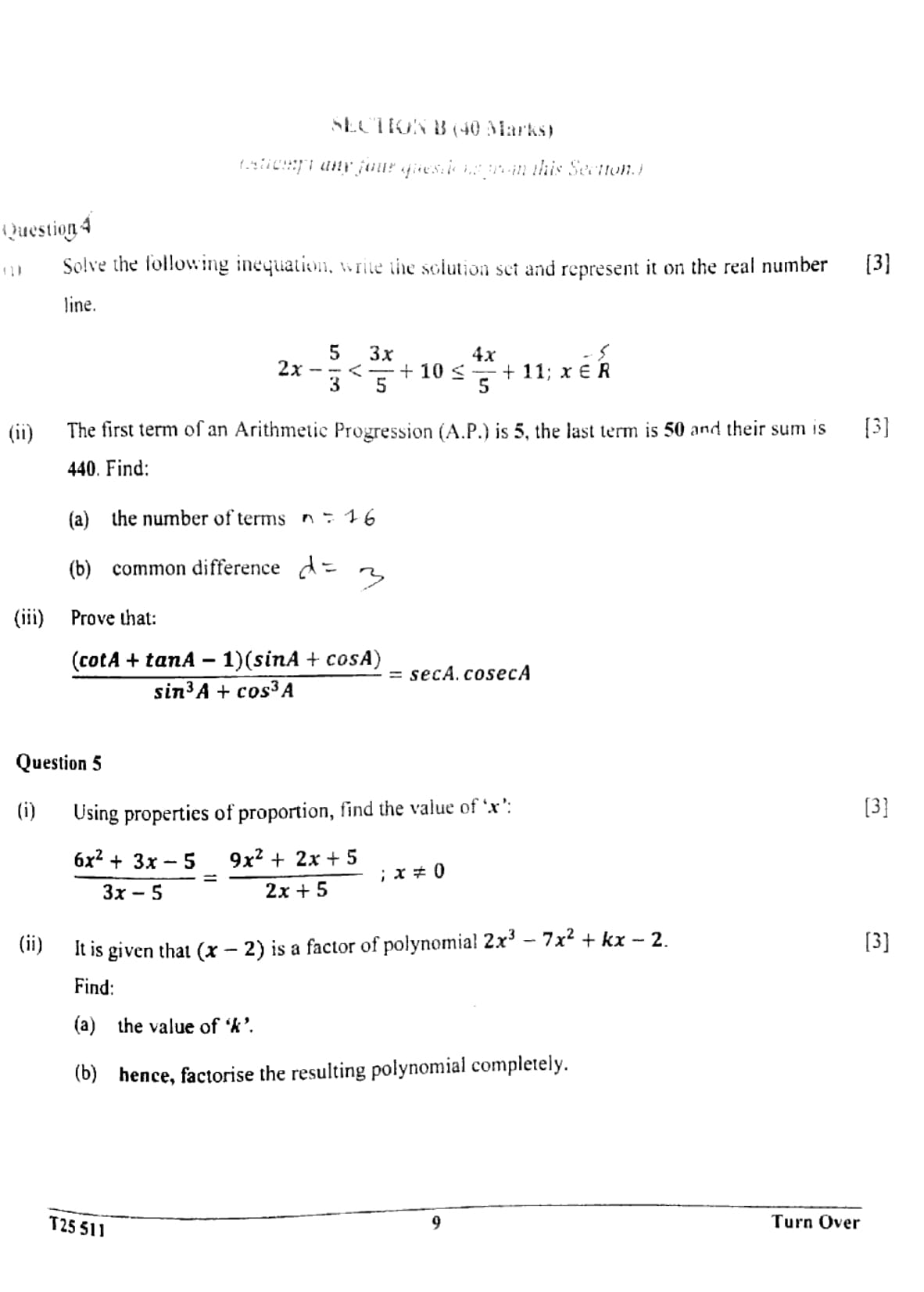 ICSE Class 10 Maths Question Paper 2025 Solved PDF Download — page 9
