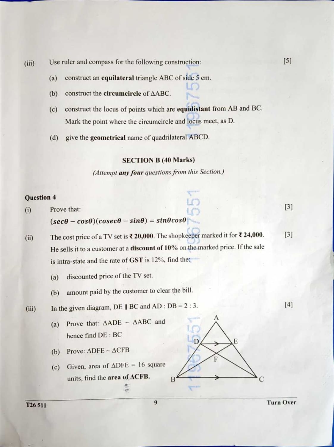 ICSE Class 10 Maths Question Paper 2026 Solved PDF Download — page 9