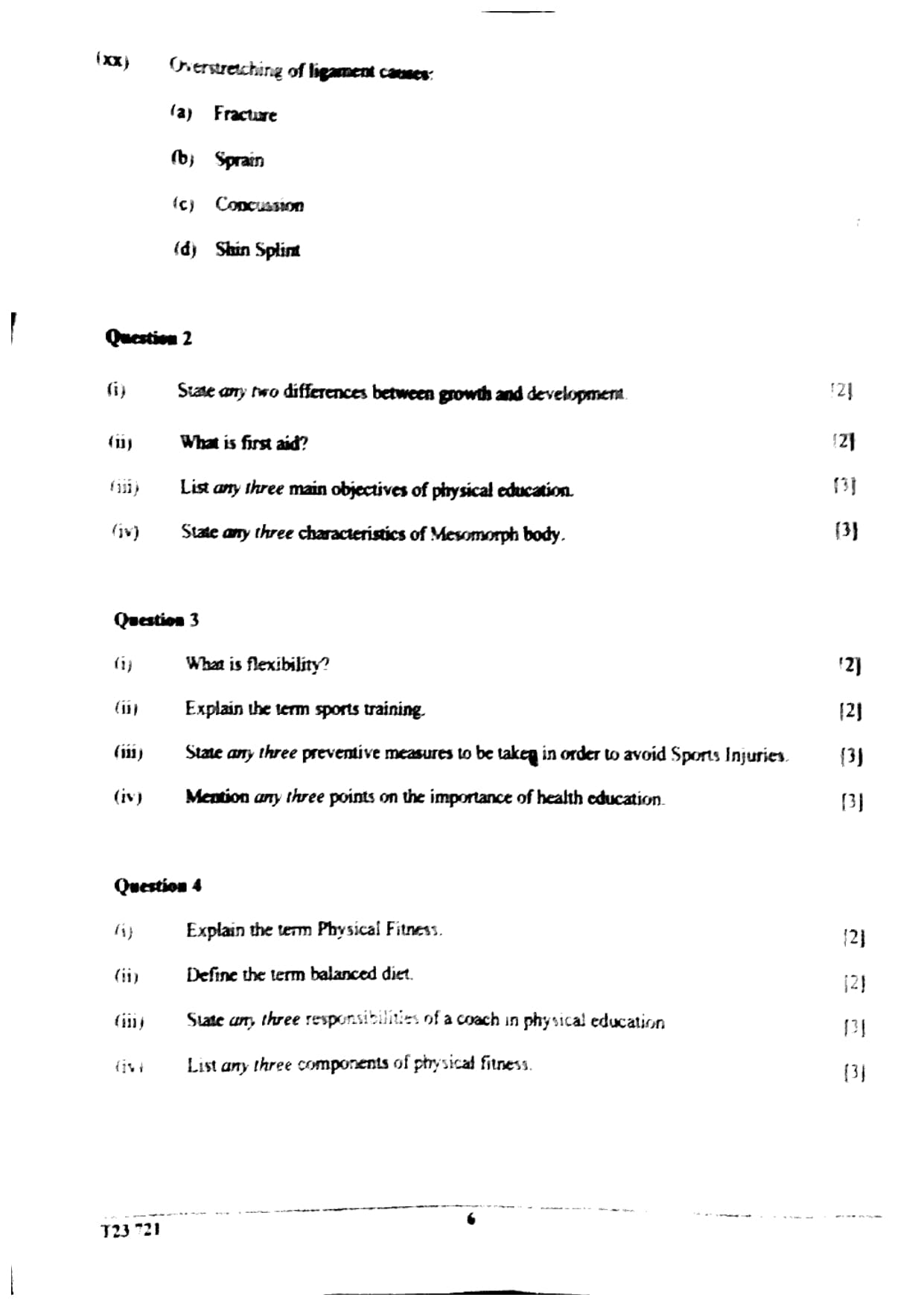 ICSE Class 10 Physical Education Question Paper 2023 Solved PDF — page 6