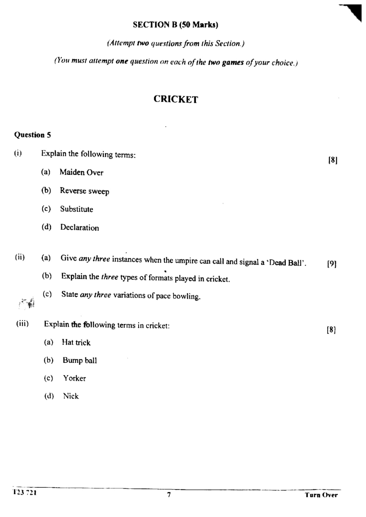 ICSE Class 10 Physical Education Question Paper 2023 Solved PDF — page 7