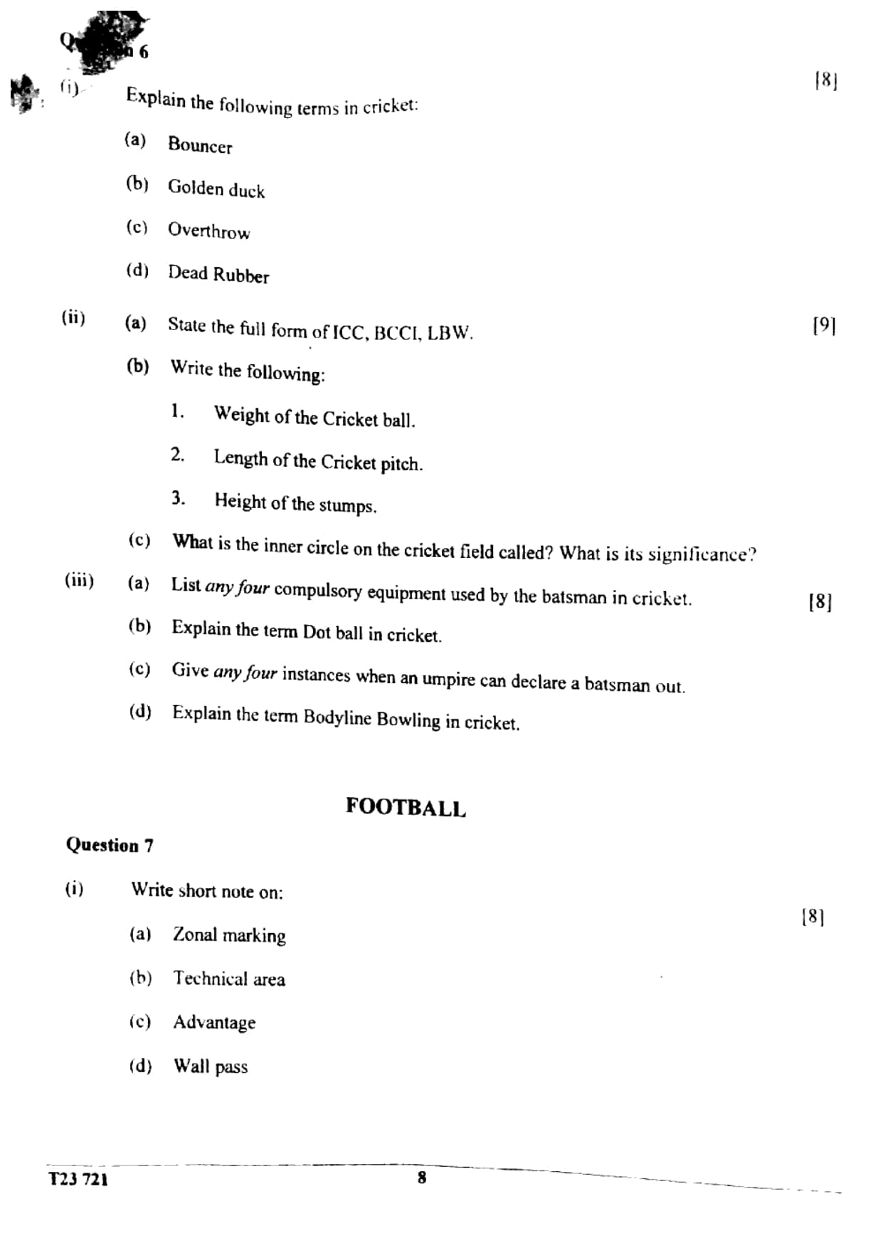 ICSE Class 10 Physical Education Question Paper 2023 Solved PDF — page 8