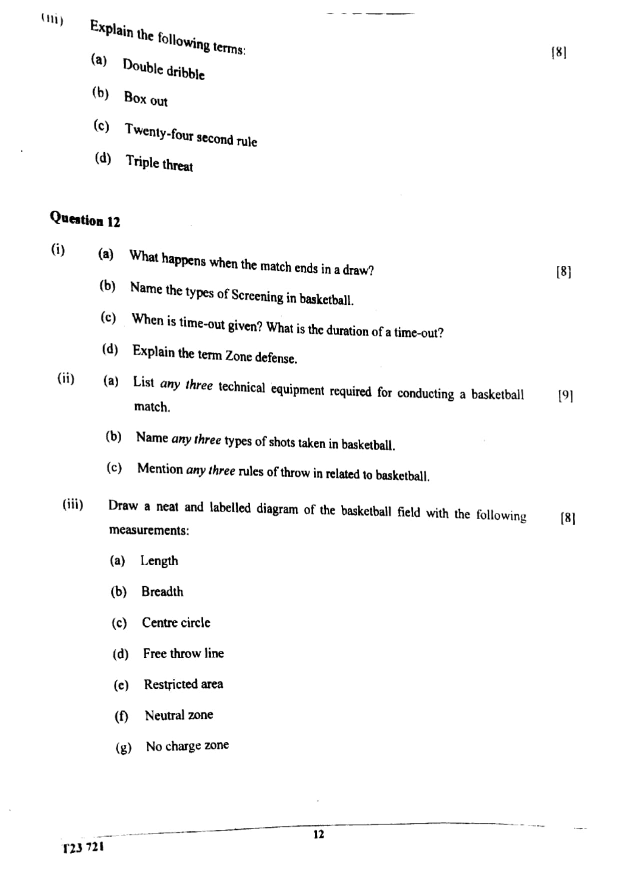 ICSE Class 10 Physical Education Question Paper 2023 Solved PDF — page 12