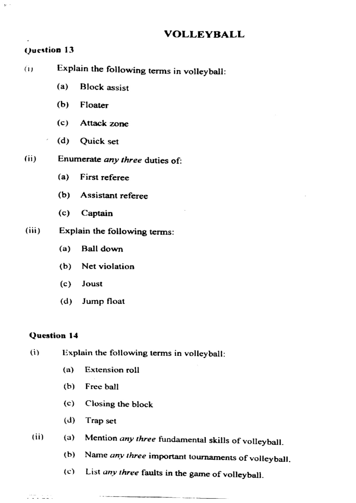ICSE Class 10 Physical Education Question Paper 2023 Solved PDF — page 13