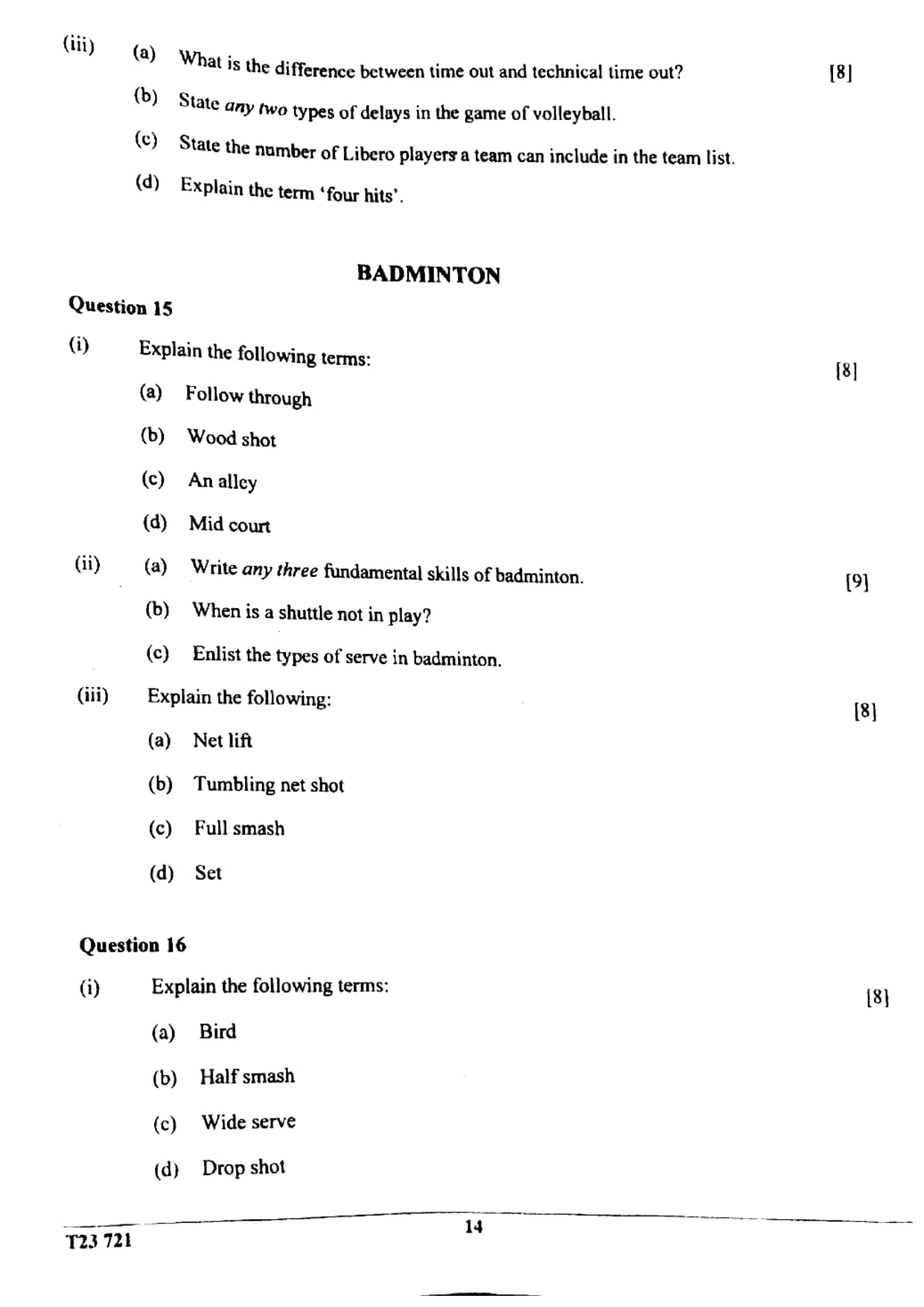 ICSE Class 10 Physical Education Question Paper 2023 Solved PDF — page 14